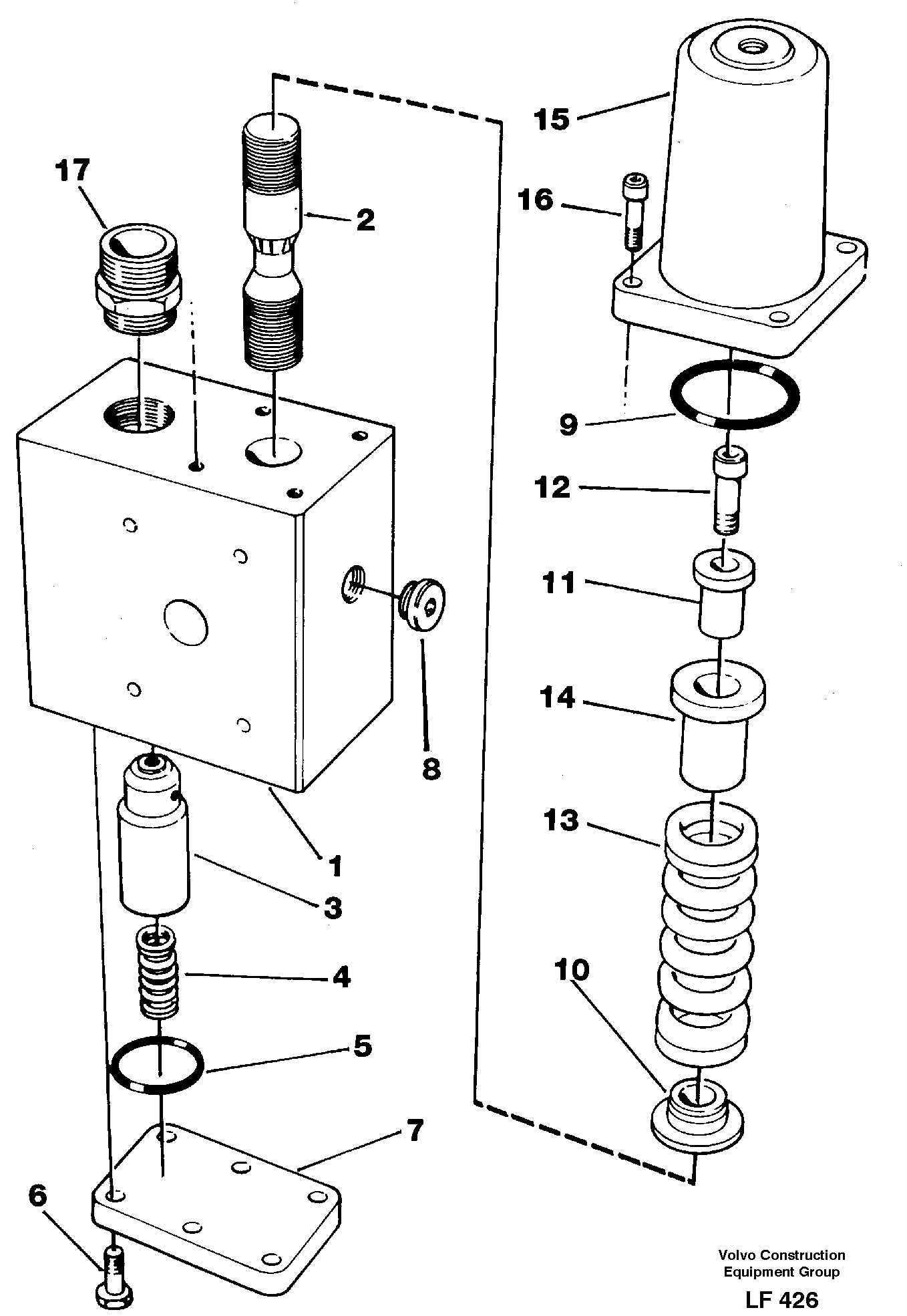 Hose rupture valve, boom cylinder — volvo parts diagram