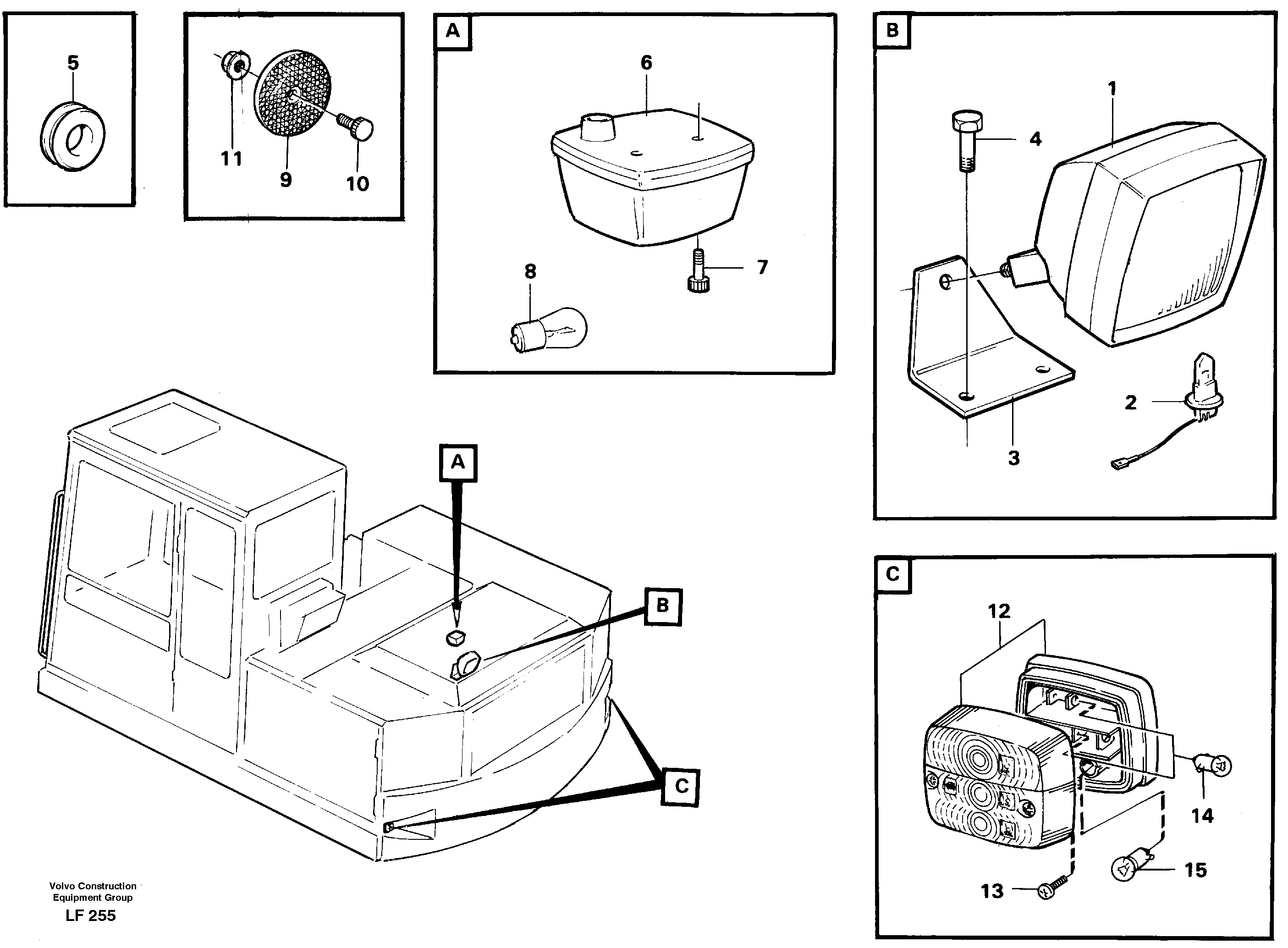 Lighting, rear — volvo parts diagram