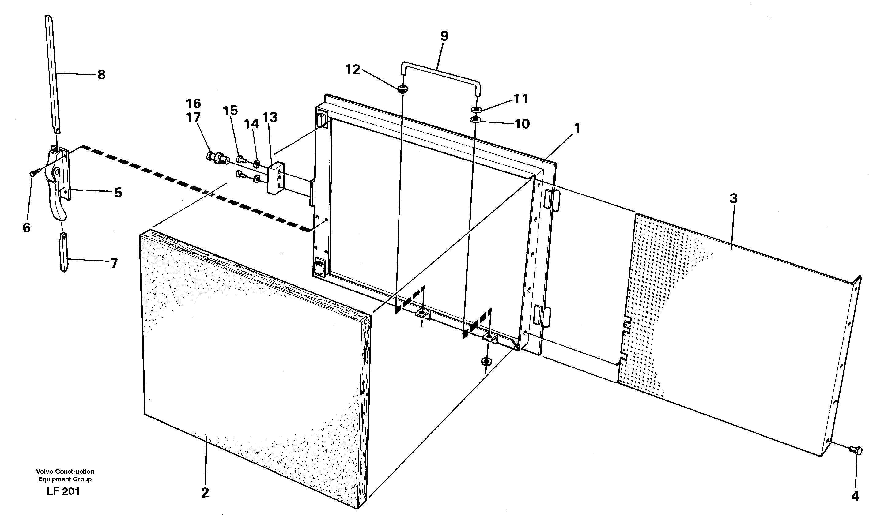 Door, engine, left — volvo parts diagram
