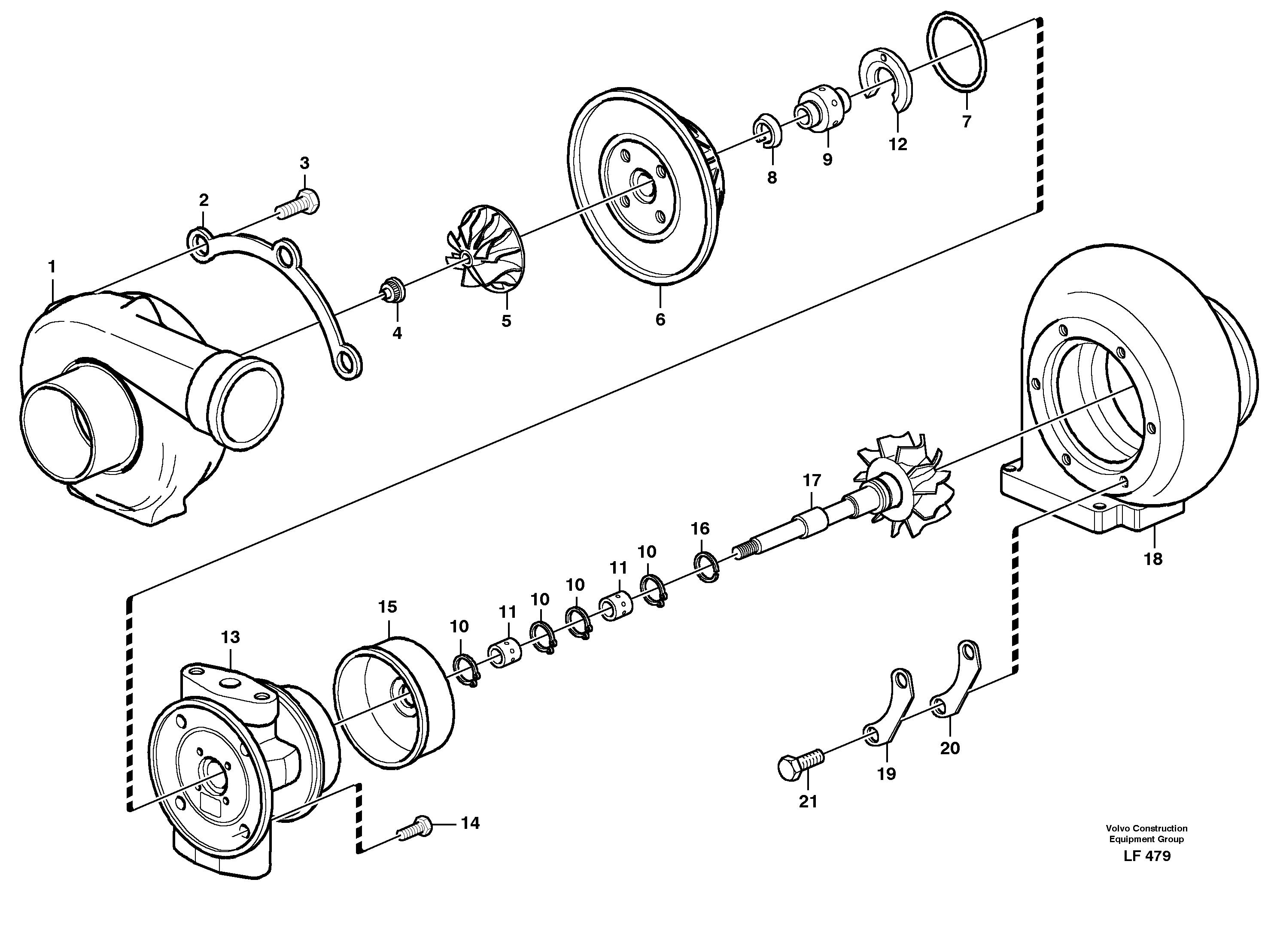 Turbo charger — volvo parts diagram