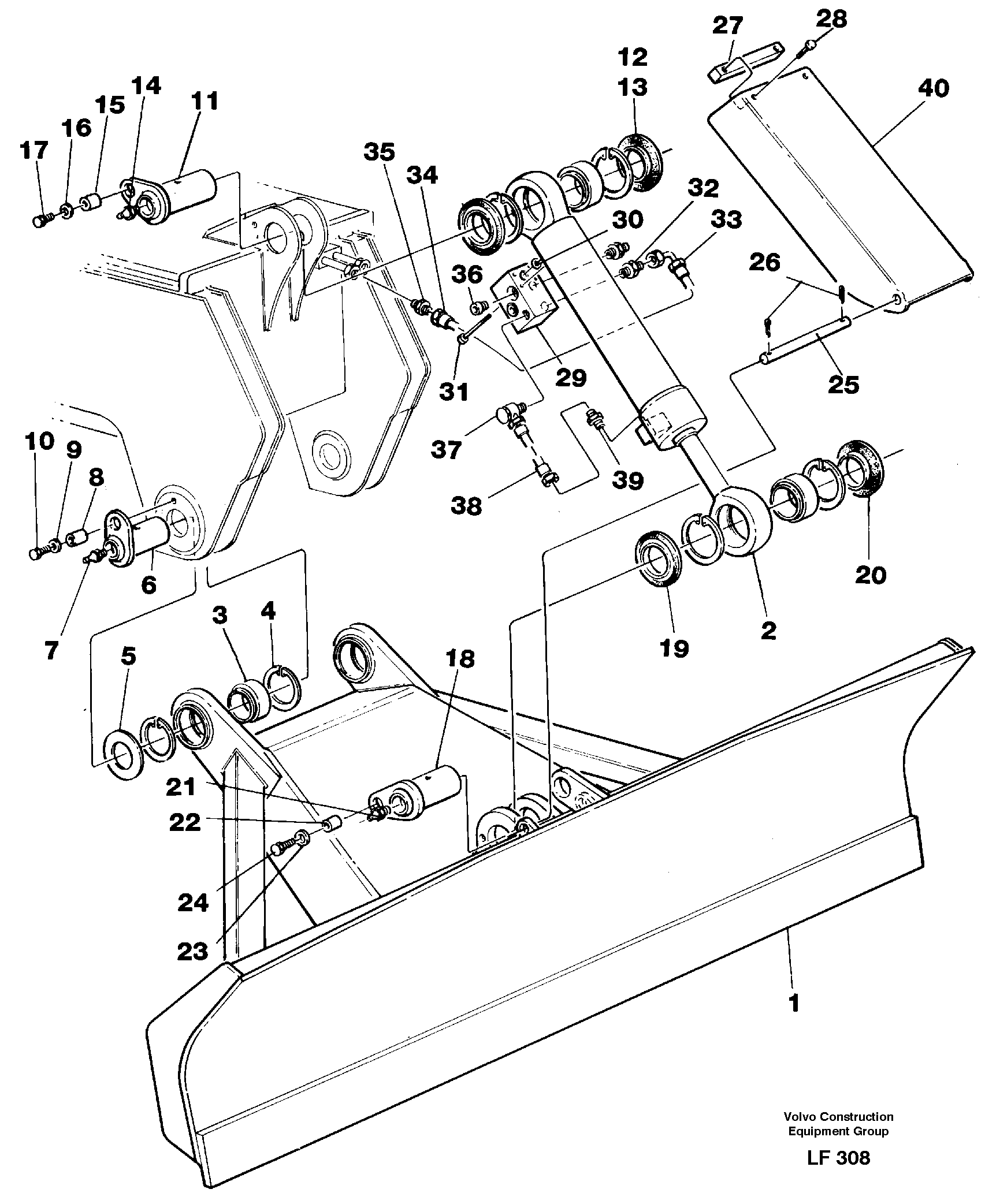 Dozer blade 2,5m, 2,6m  14248653,14257331 — volvo parts diagram