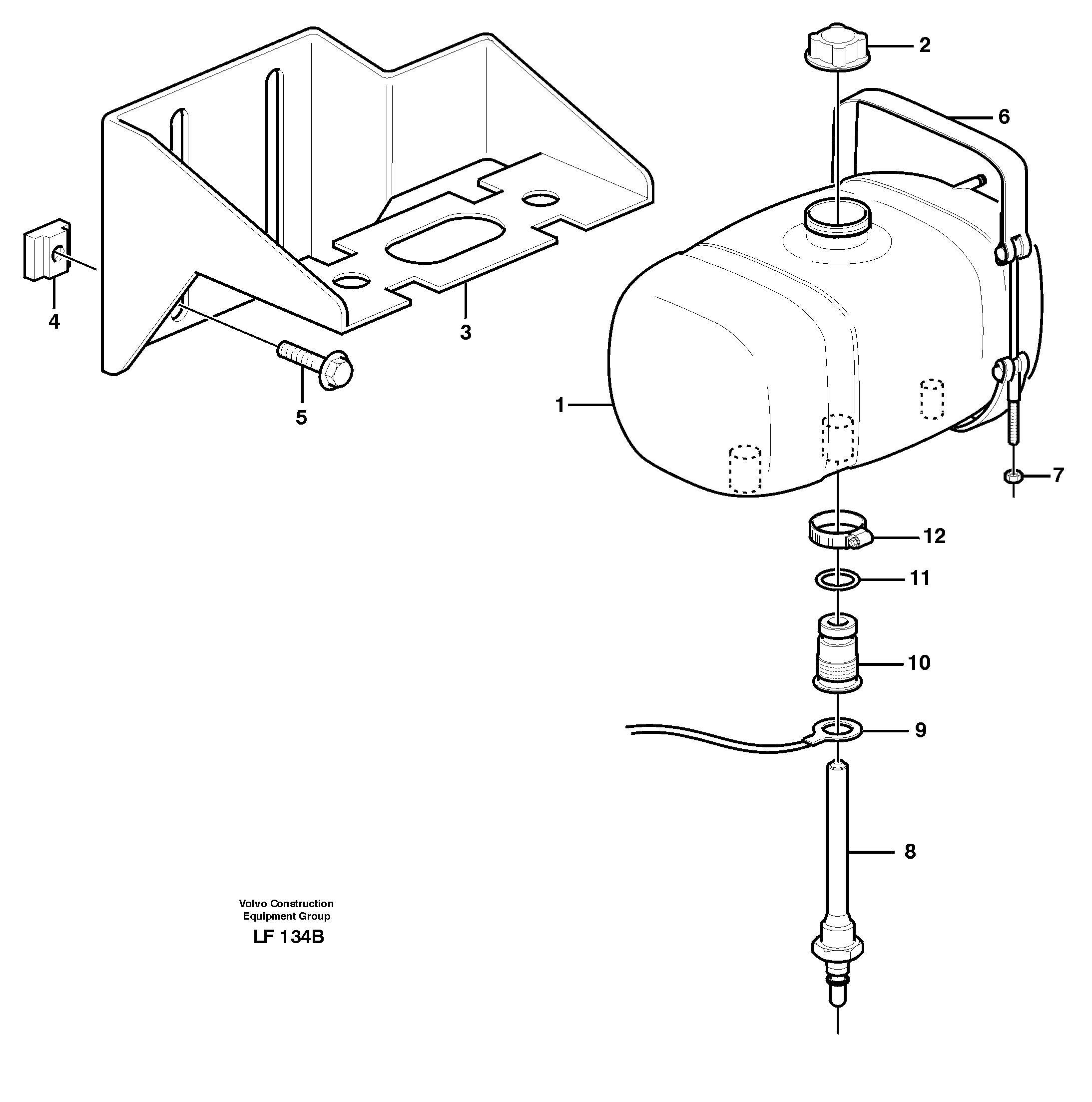 Expansion tank with fitting parts — volvo parts diagram