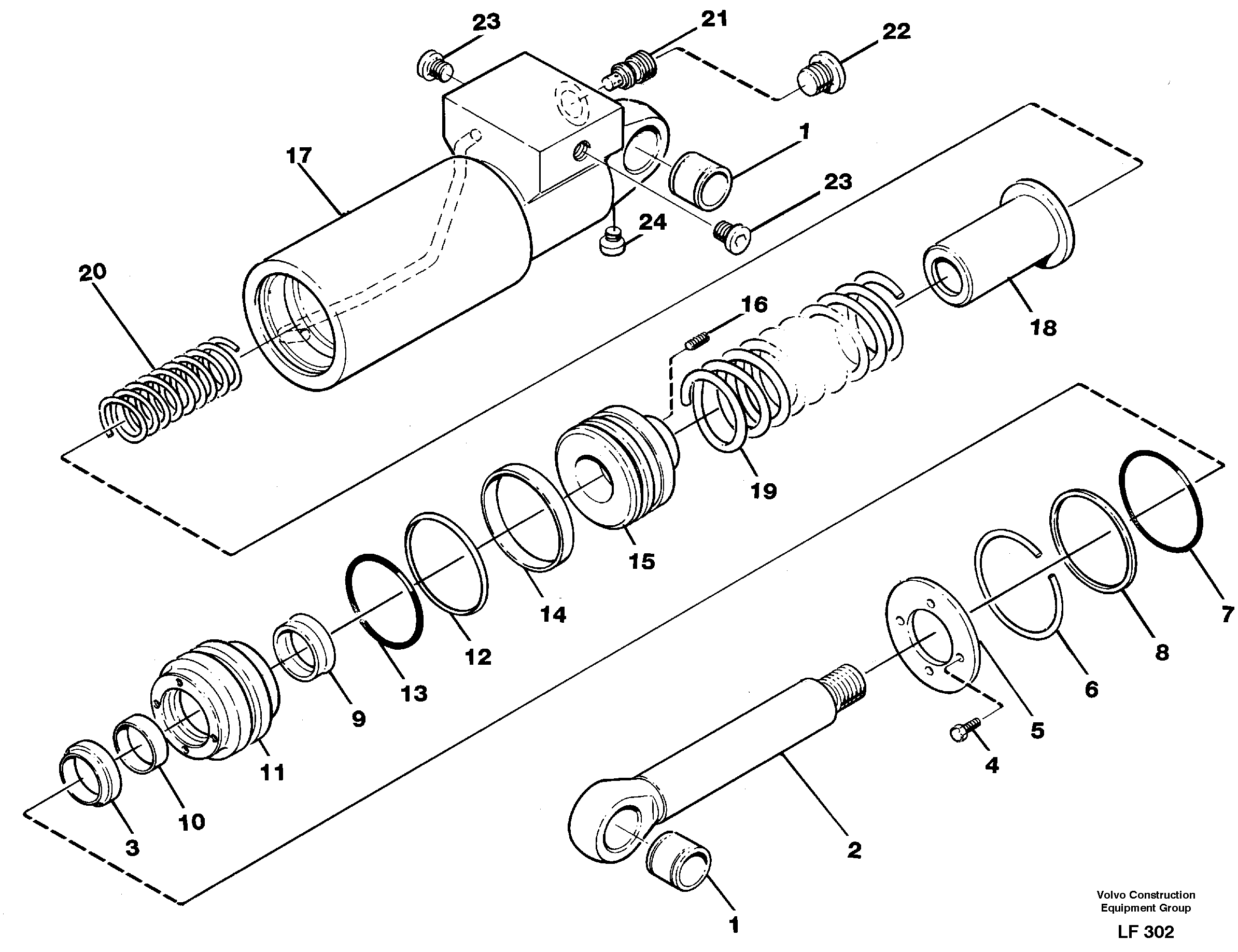 Hydraulic cylinder, quick attachment — volvo parts diagram