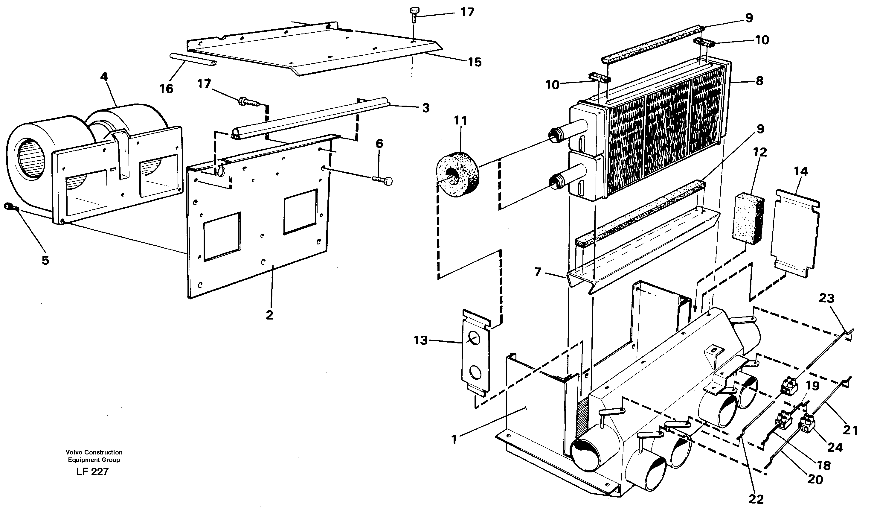 Cab heater — volvo parts diagram
