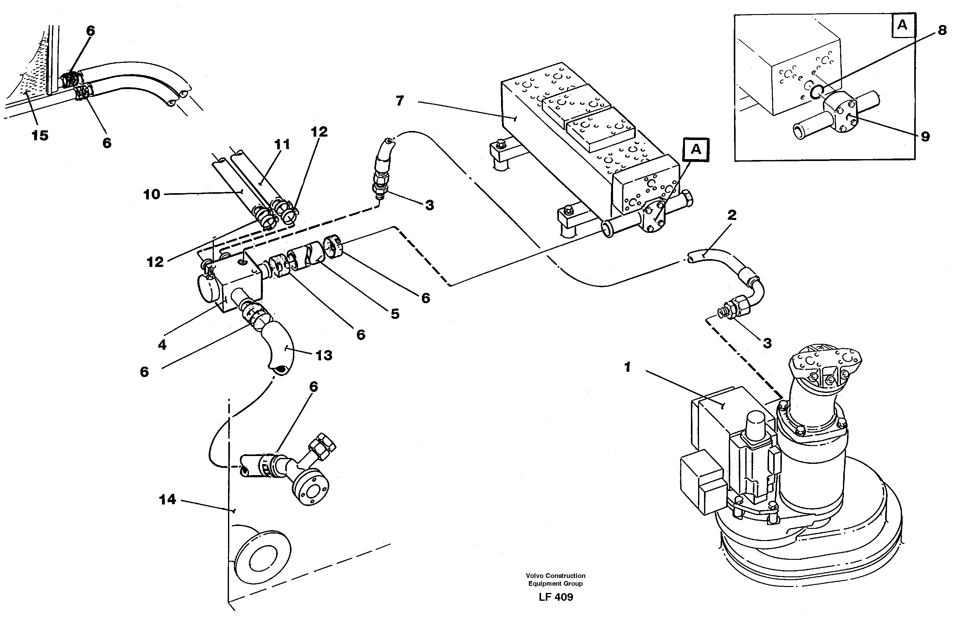 Hydraulic system, return lines — volvo parts diagram