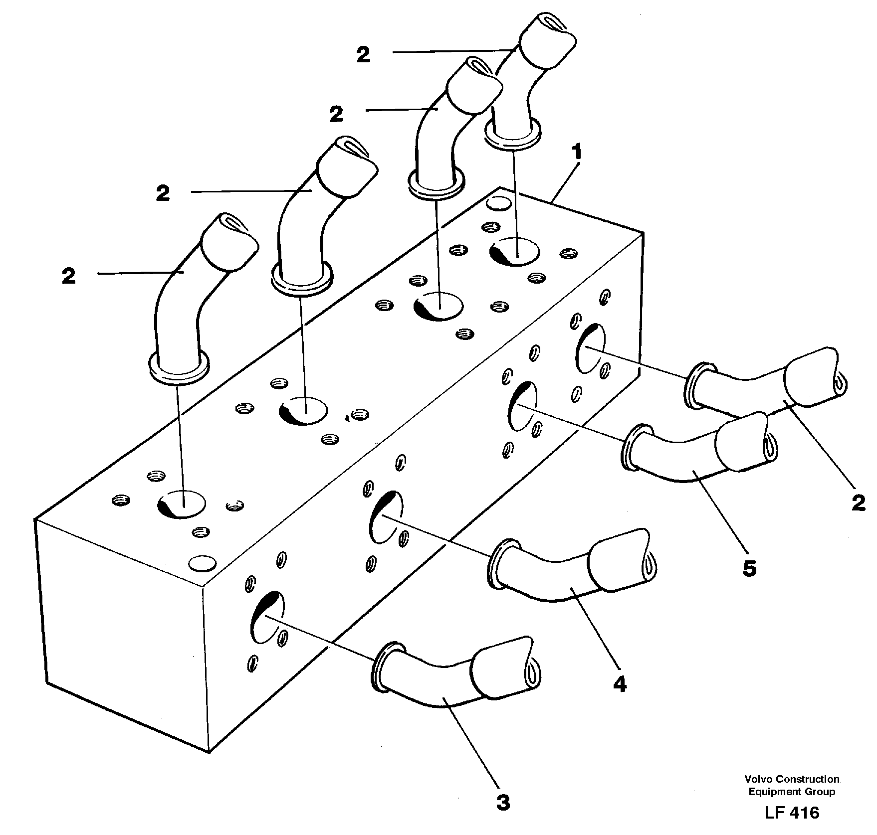 Connection block with hoses — volvo parts diagram