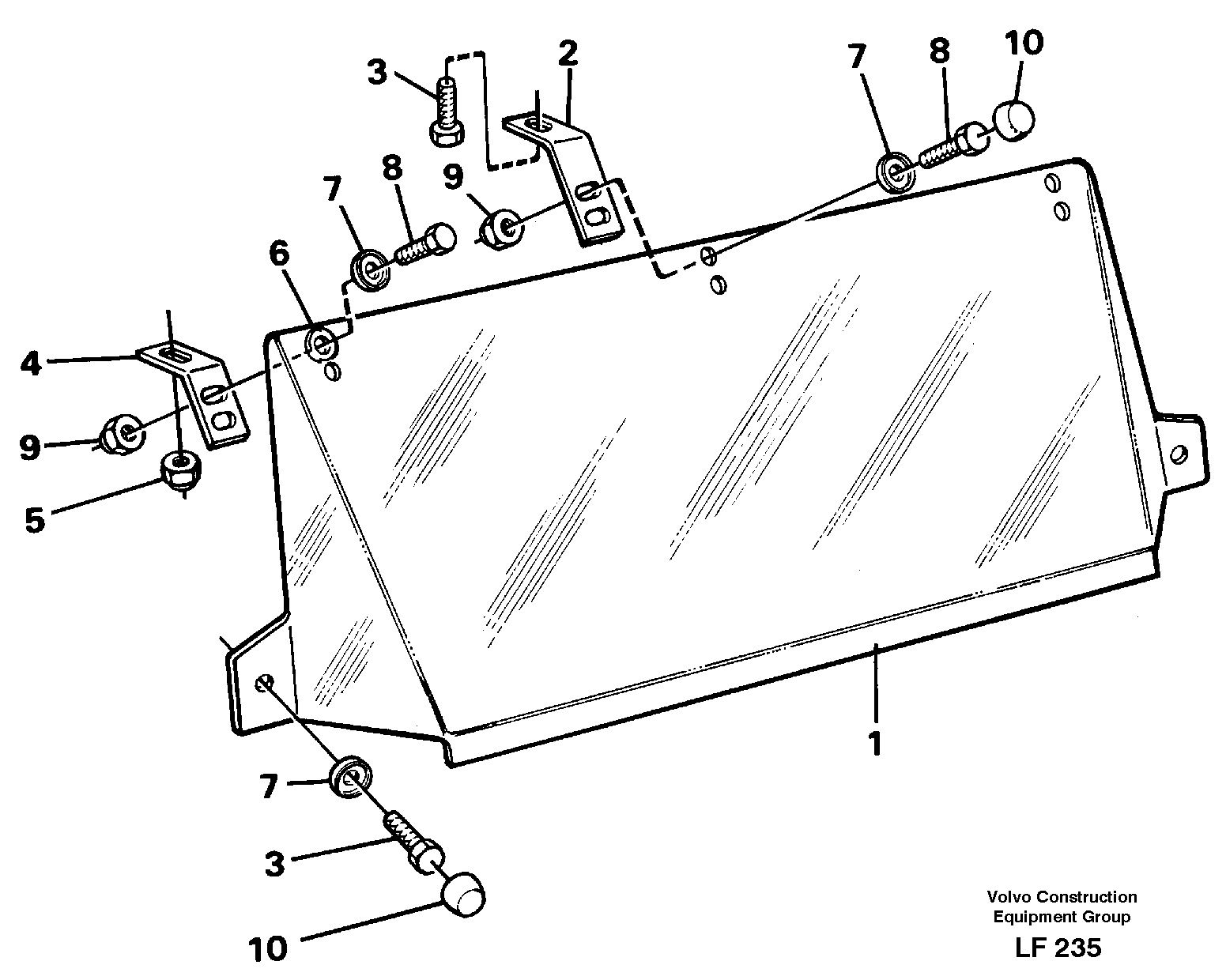 Sun visor Outer  14250635 — volvo parts diagram