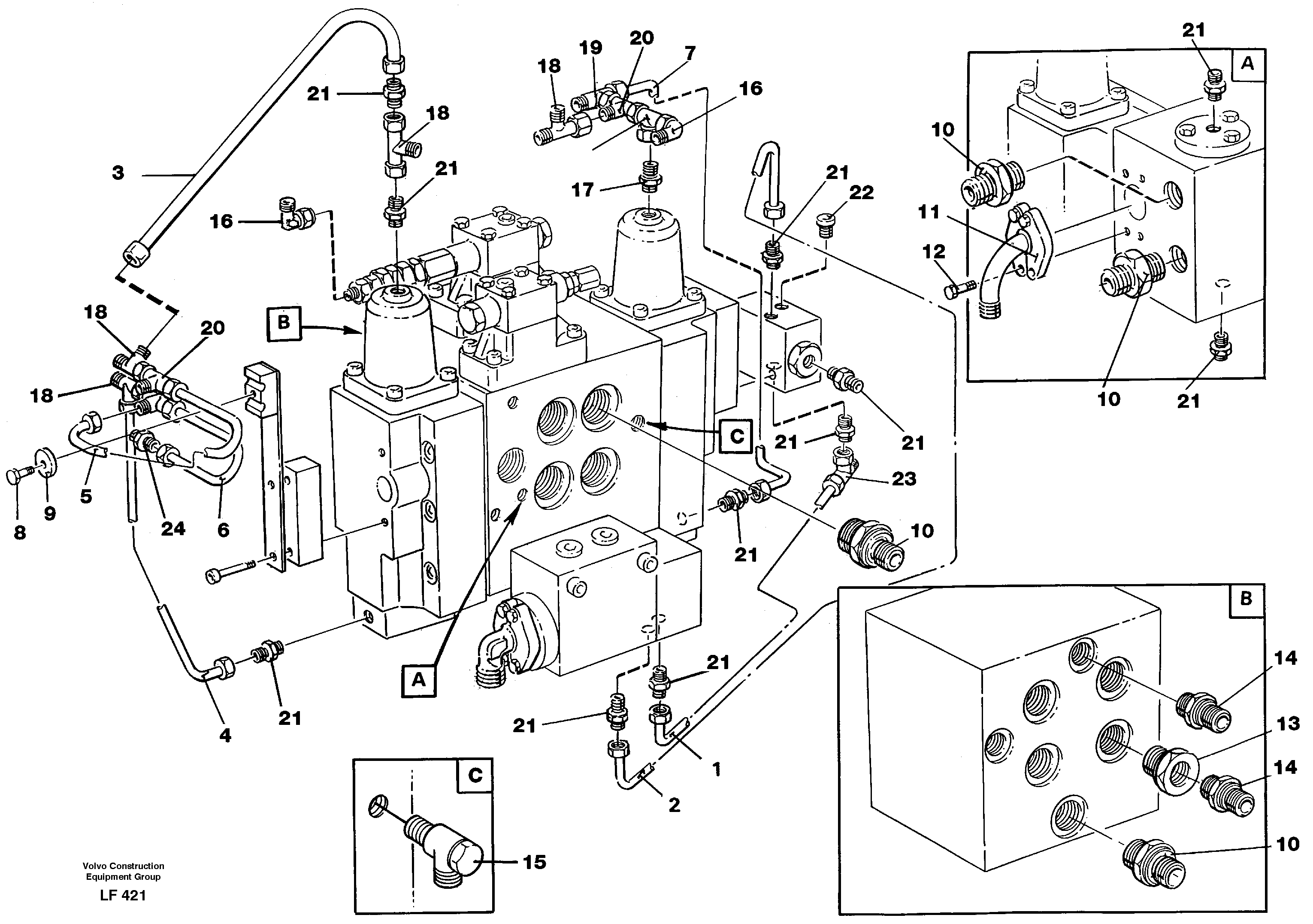 Slew valve assembly Nippels — volvo parts diagram