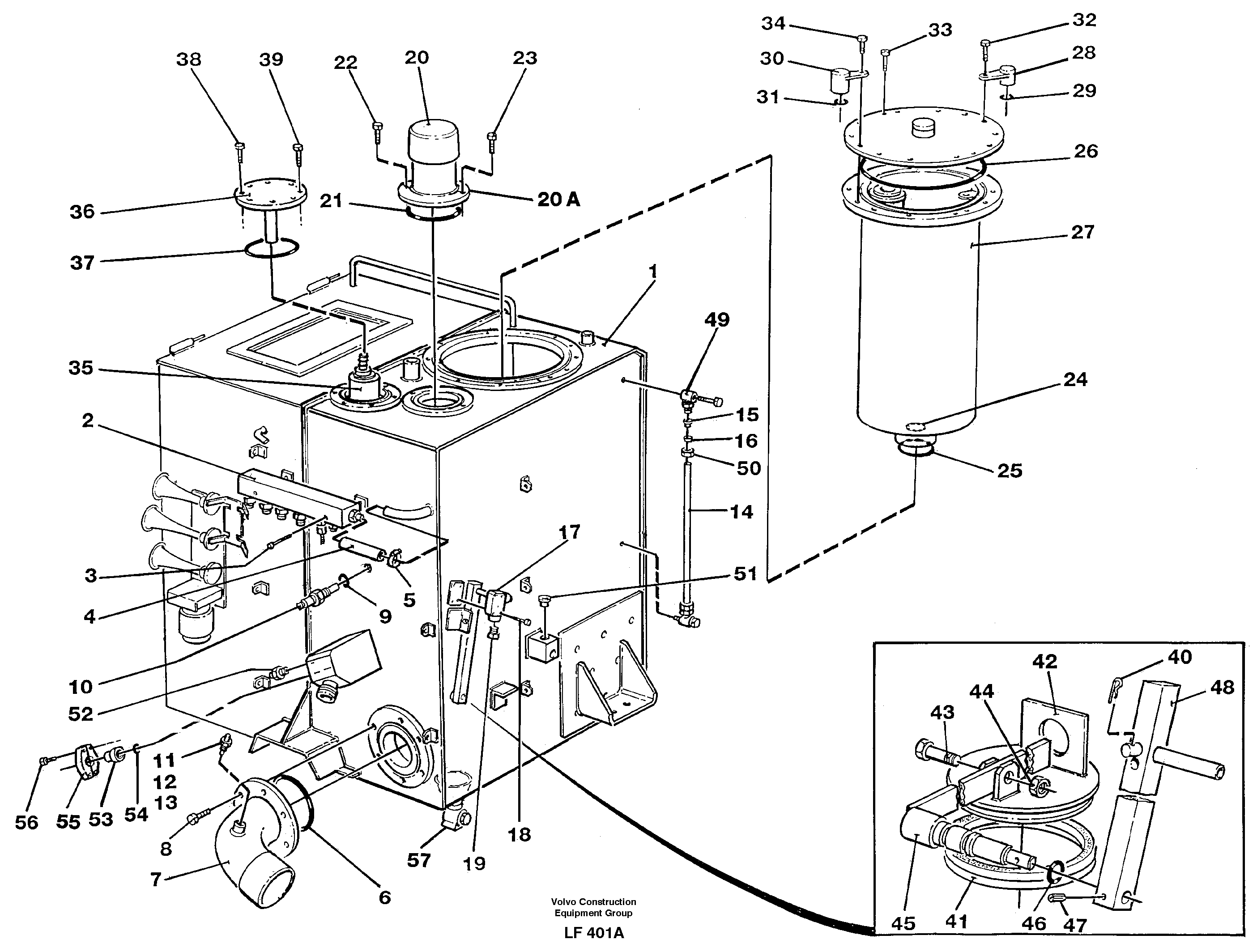 Hydraulic oil tank — volvo parts diagram