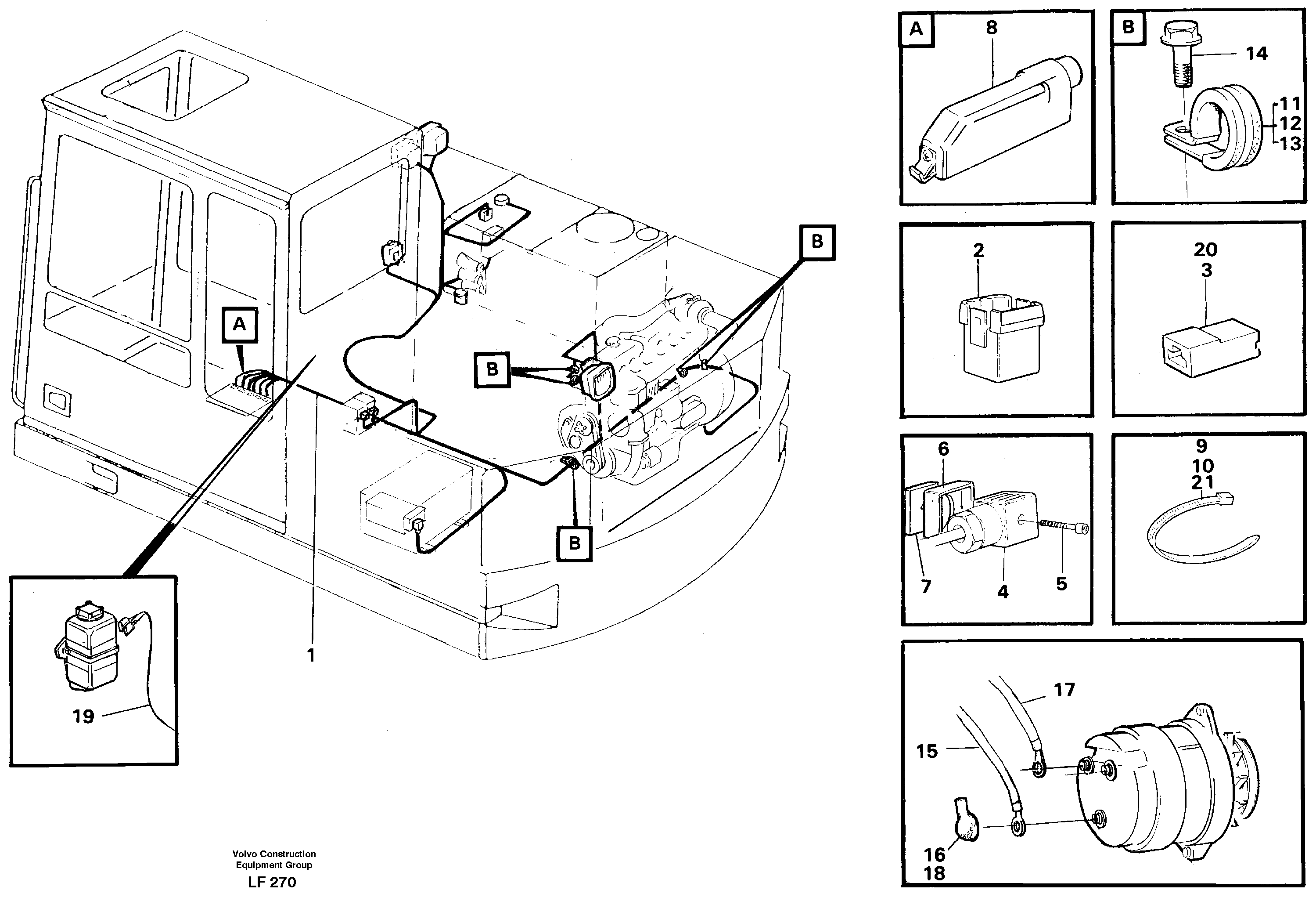 Cable harness, upper section — volvo parts diagram