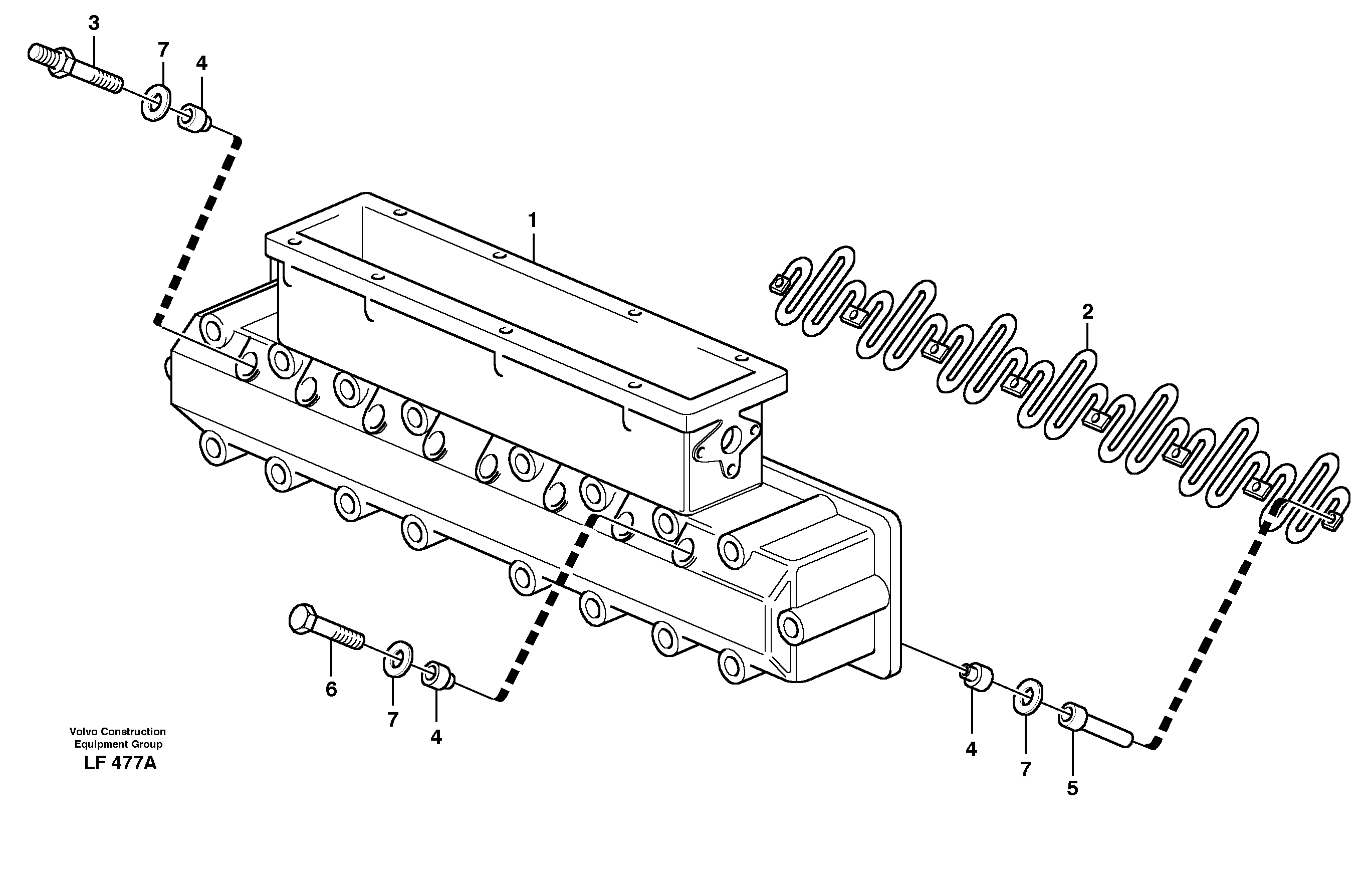 Induction manifold with fitting parts — volvo parts diagram