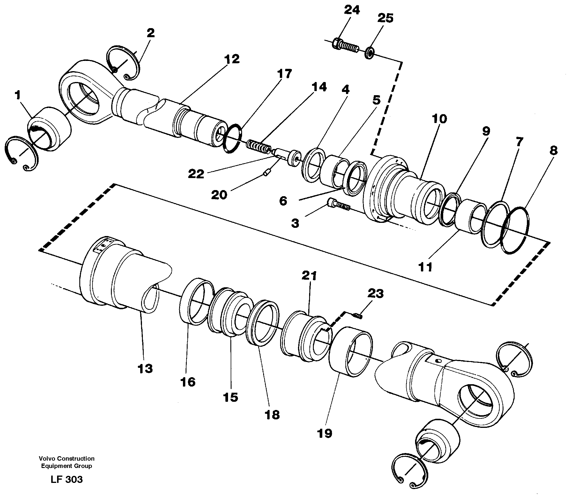 Dipper arm cylinder — volvo parts diagram