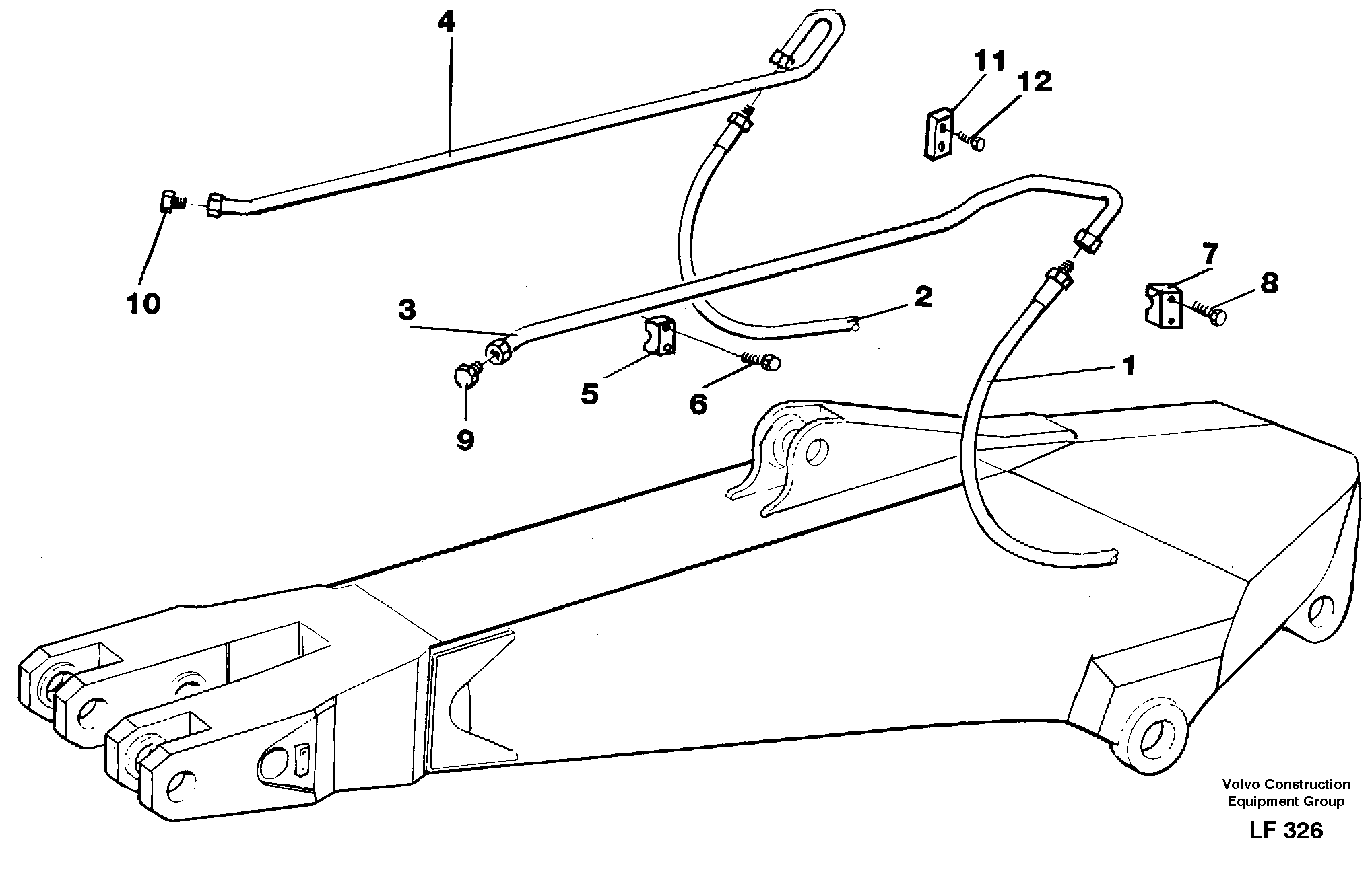 Hammer hydraulics on dipper arm, 2.00 m, 2.40 m, 2.80 m. — volvo parts diagram