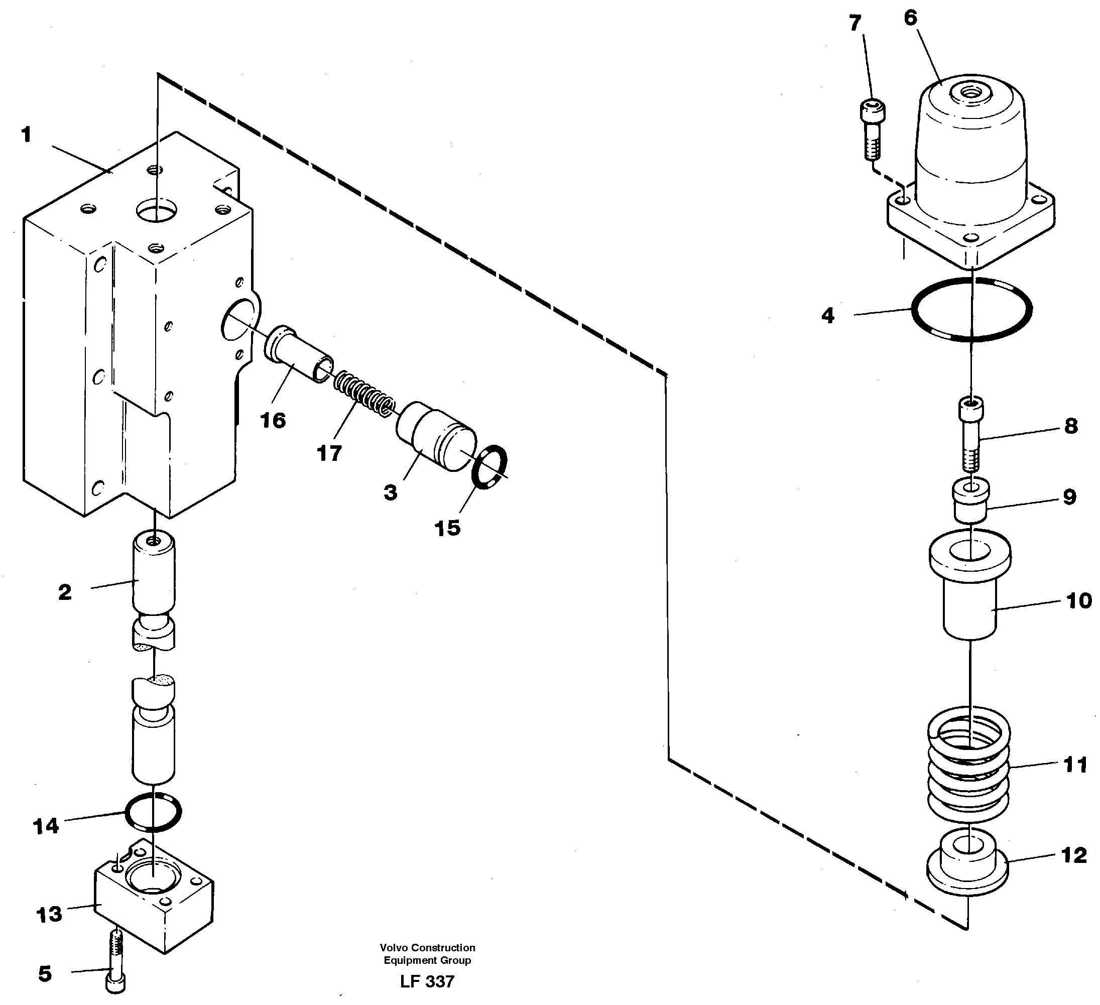 Four-way valve, boom primary — volvo parts diagram