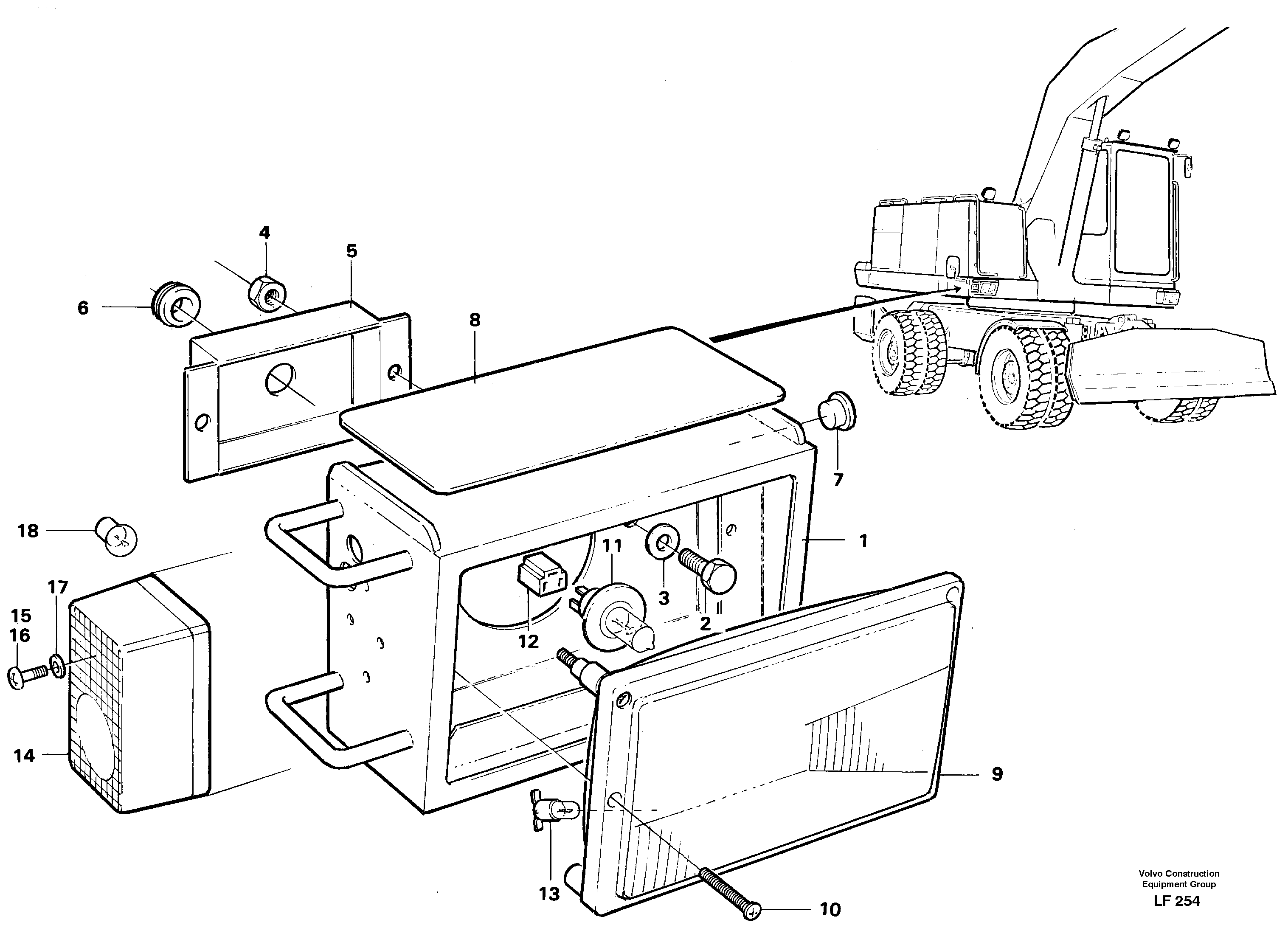 Headlamp — volvo parts diagram