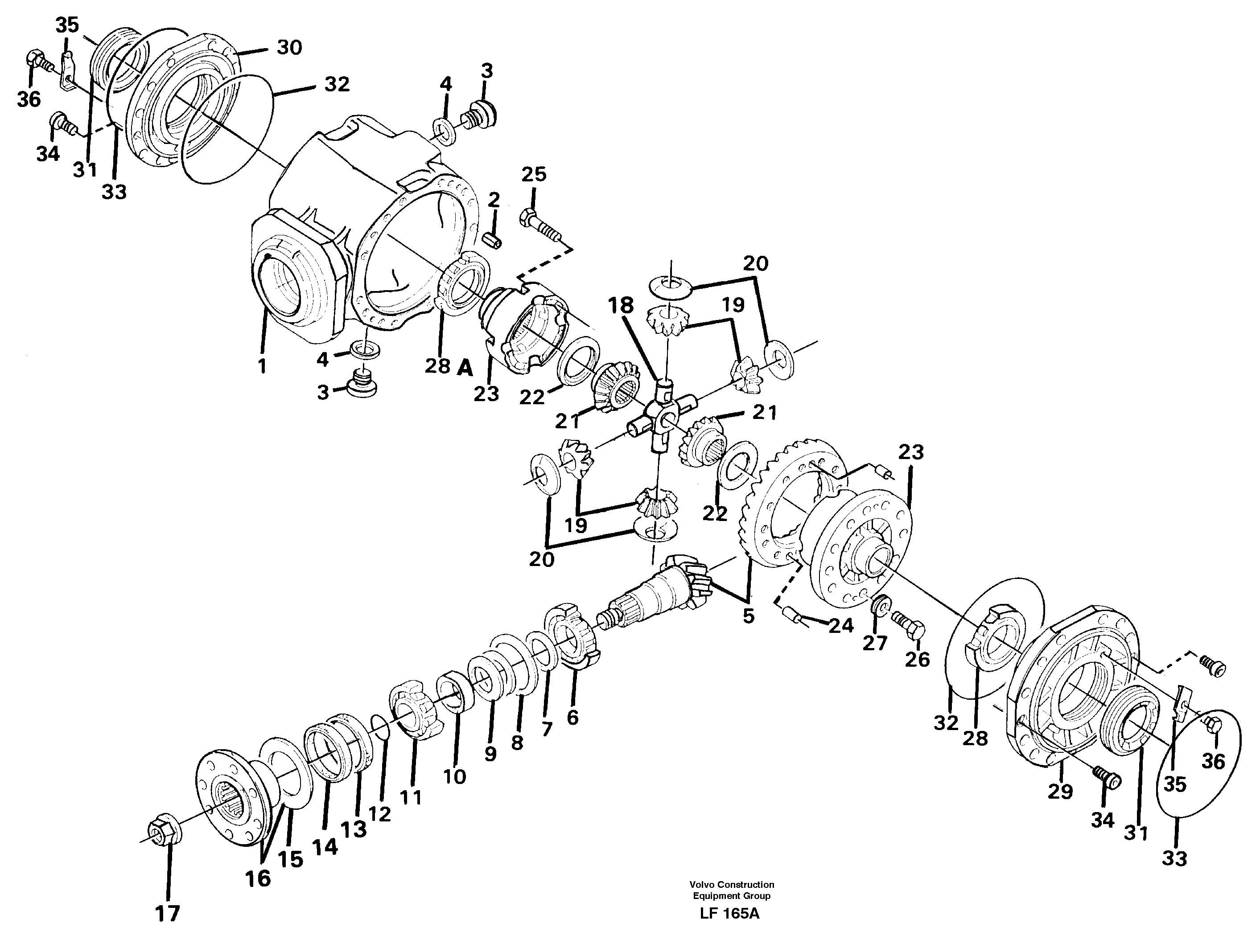 Differential, rear — volvo parts diagram