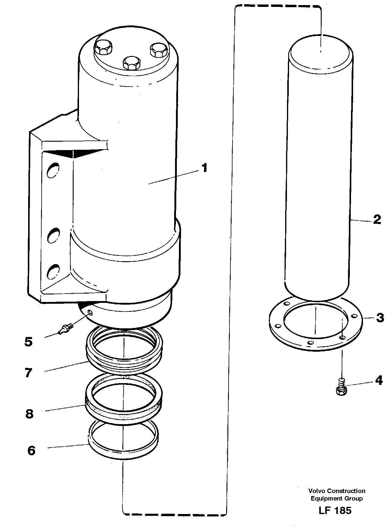 Axle locking cylinder — volvo parts diagram