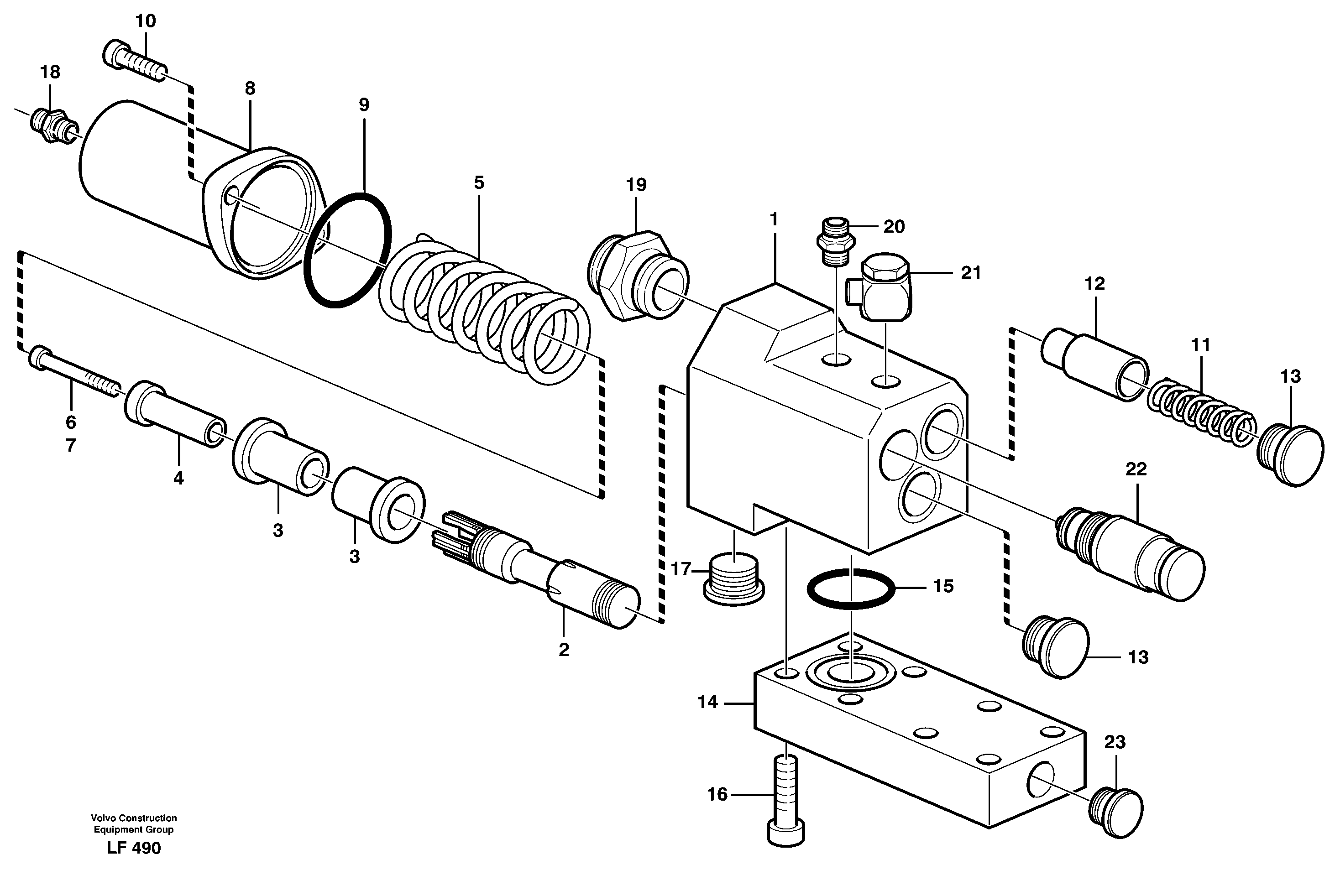 Hose rupture valve, tilt cylinder — volvo parts diagram