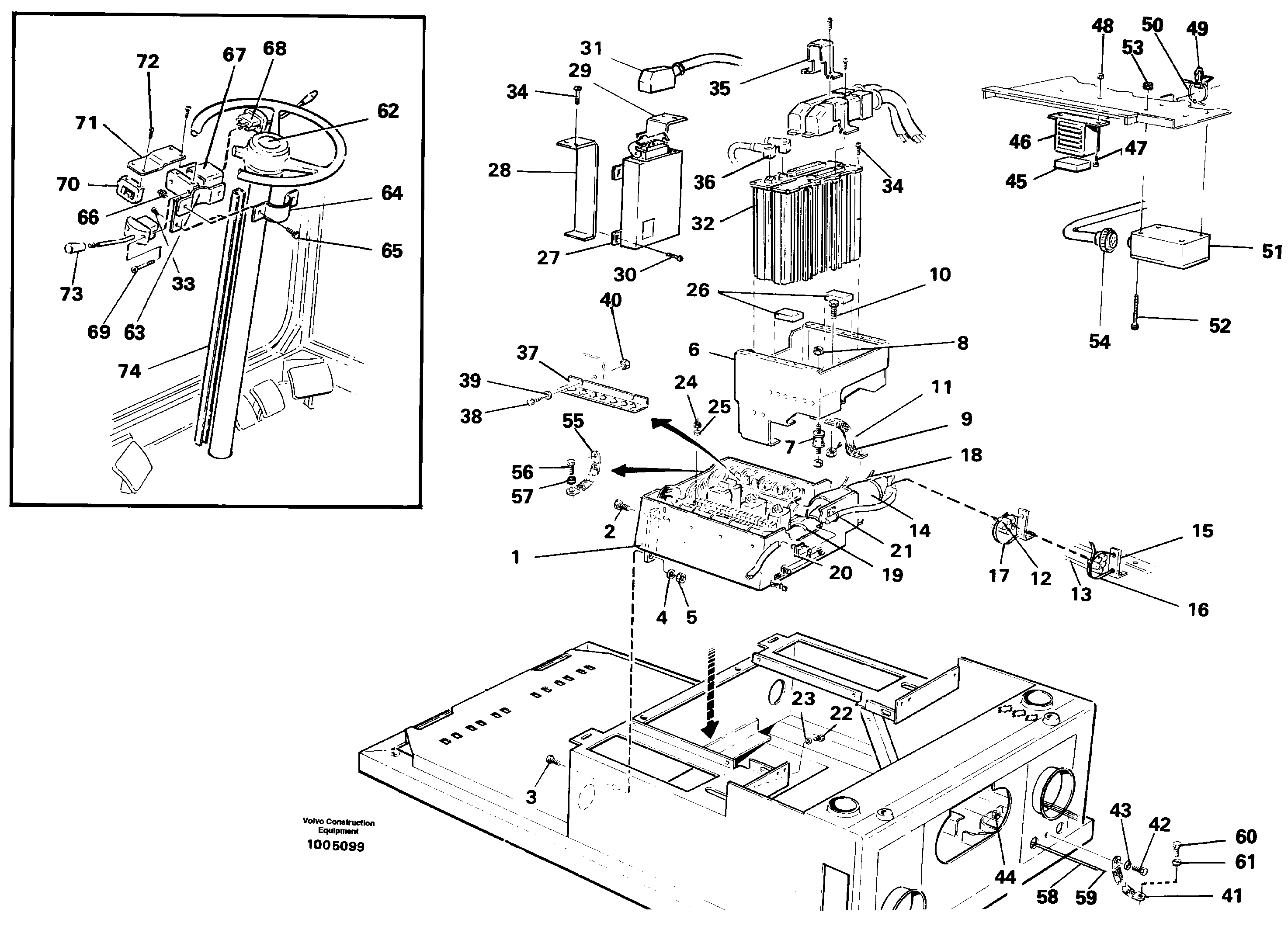 Electric installation on driver's seat — volvo parts diagram