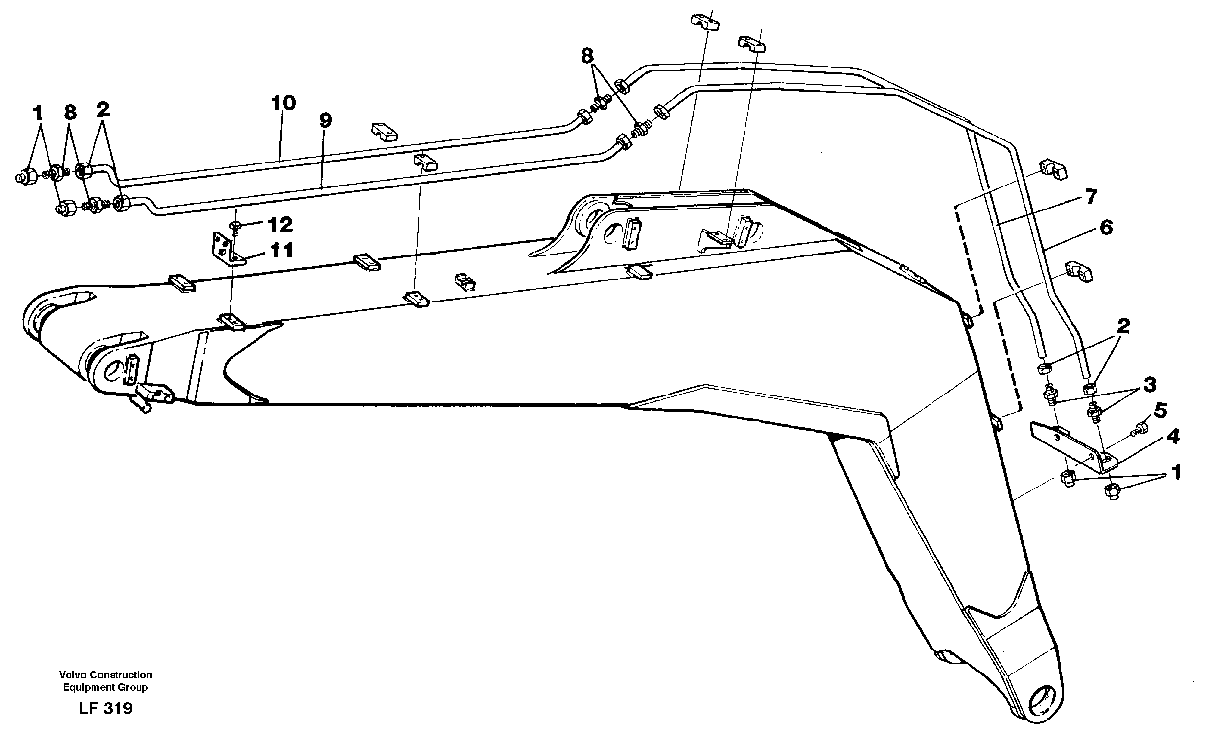 Slope bucket and grab equipment on boom, 4,65 mresp. 5.20 m  14252504   14256385 — volvo parts diagram