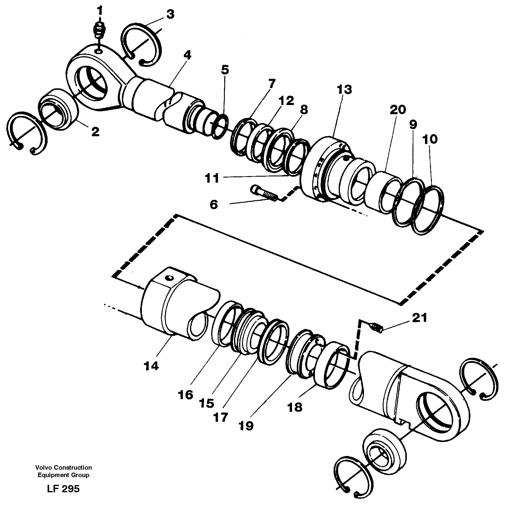 Boom cylinder, adjustable boom  14257308 — volvo parts diagram