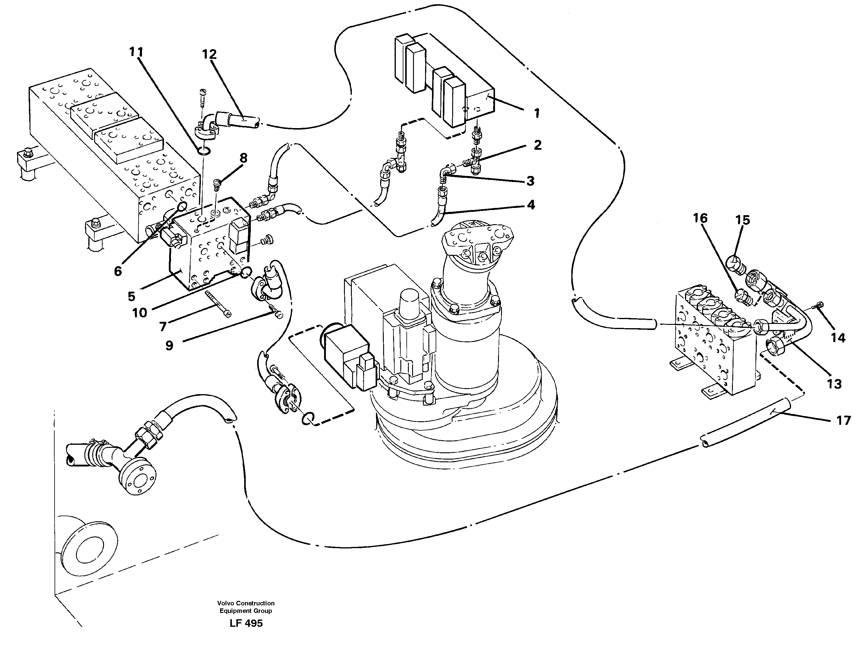 Hammer hydraulics on base machine, 2 pumps  14260165 — volvo parts diagram