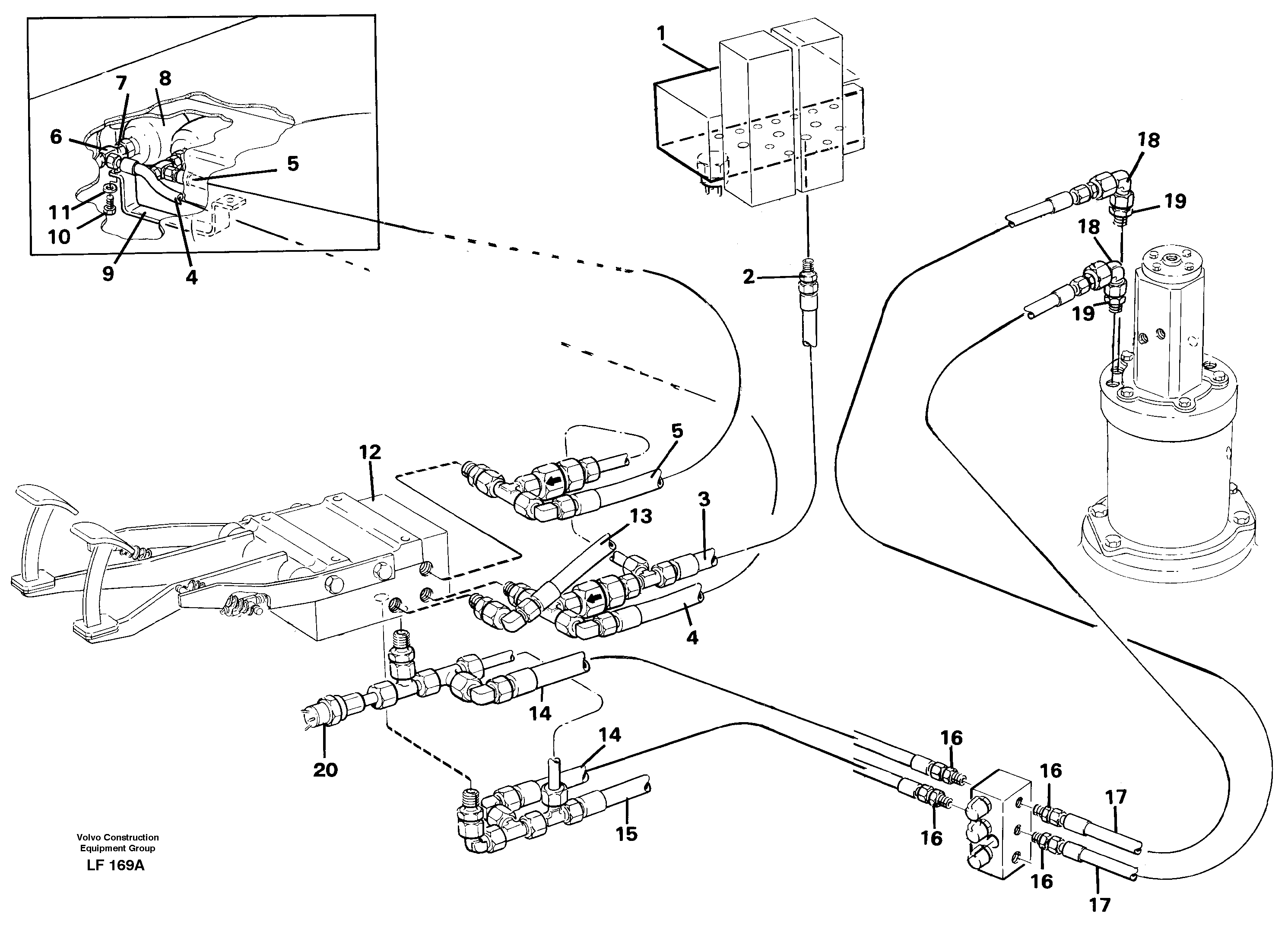 Brake system, uppercarrige — volvo parts diagram