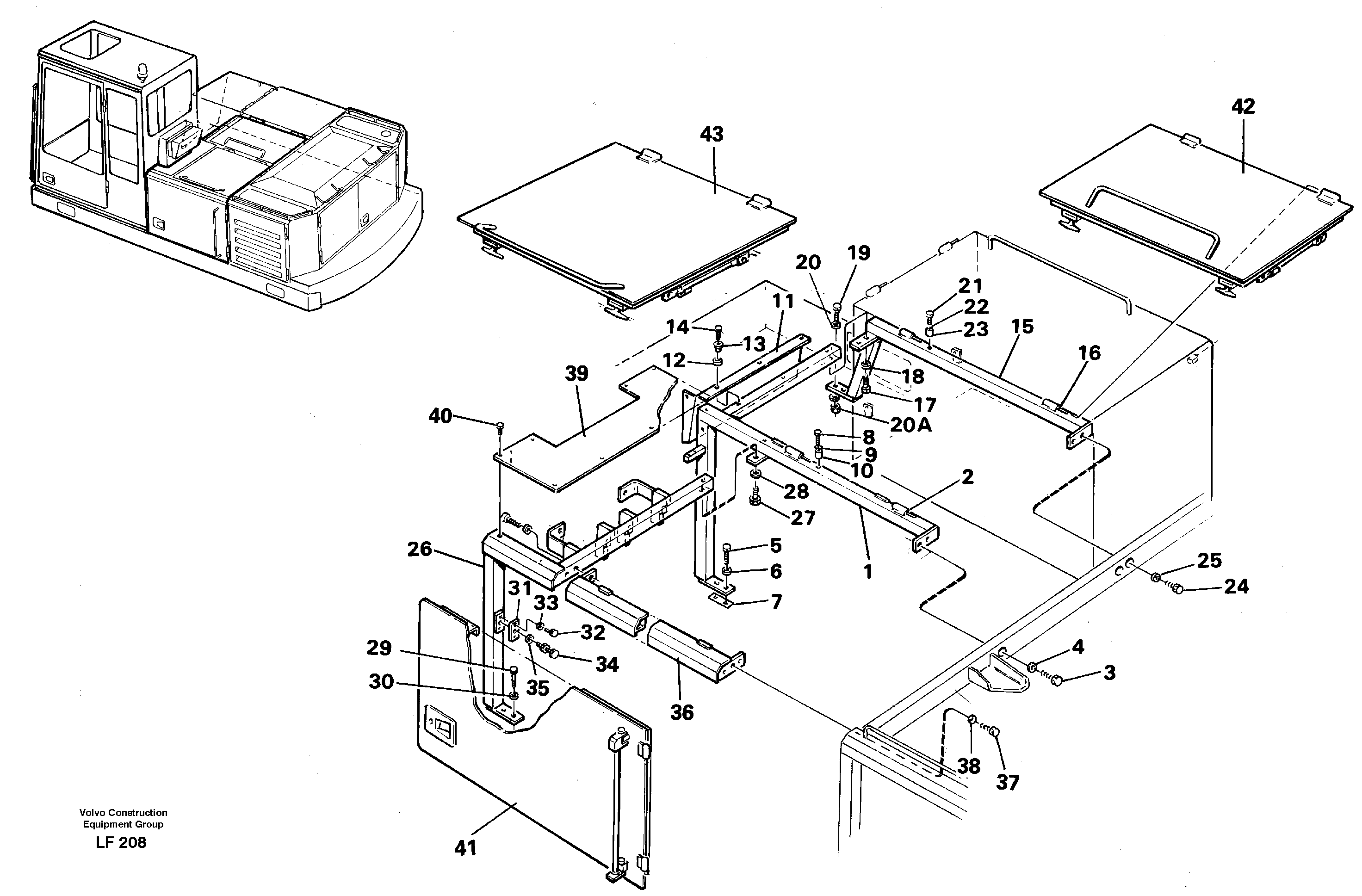 Support, cover plates, front — volvo parts diagram