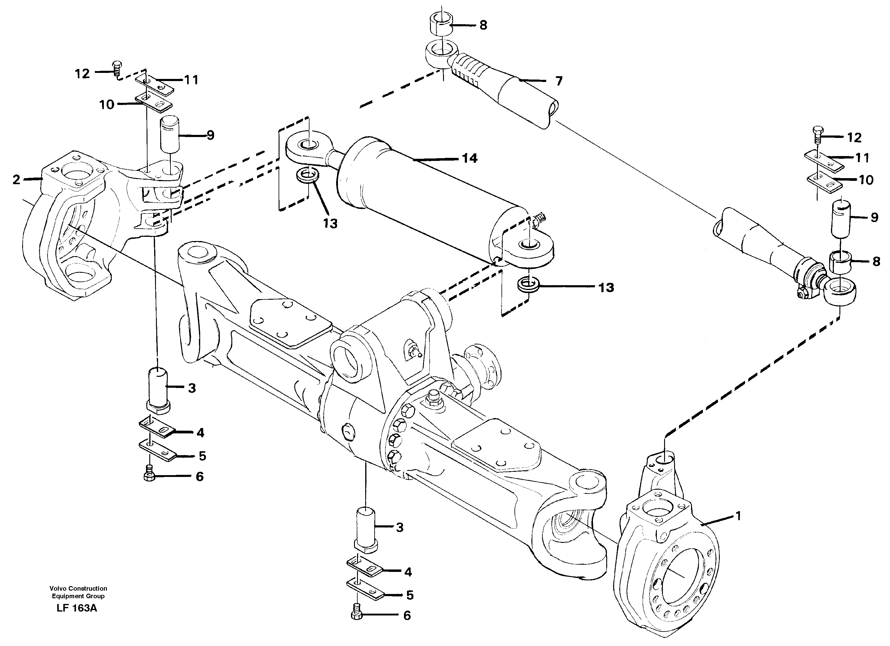 Link housing and parallel stay — volvo parts diagram