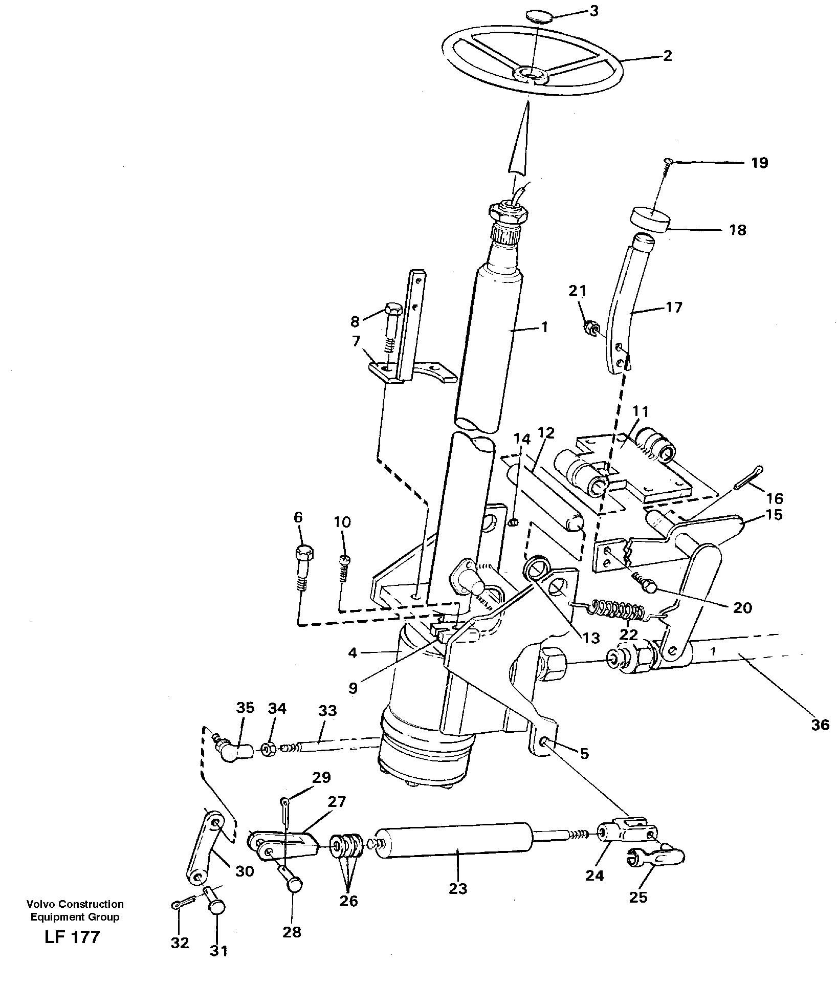 Adjustable steering column — volvo parts diagram