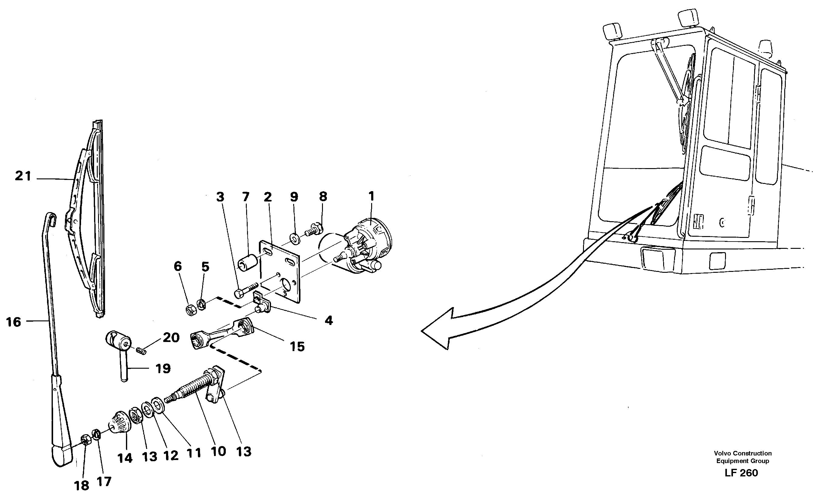 Windscreen wiper, lower — volvo parts diagram
