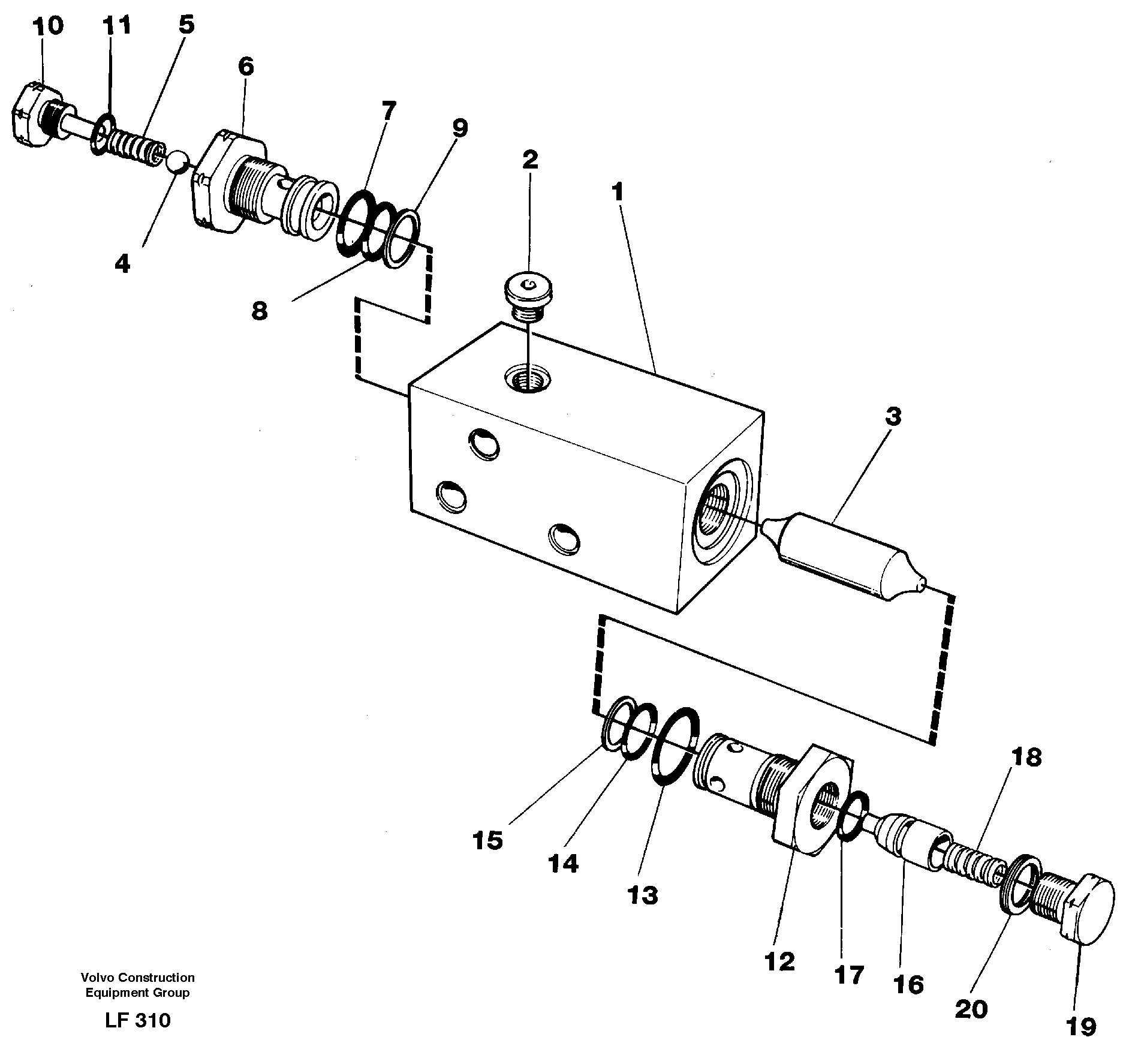 Hydraulic lock, dozer blade-stabilisor — volvo parts diagram