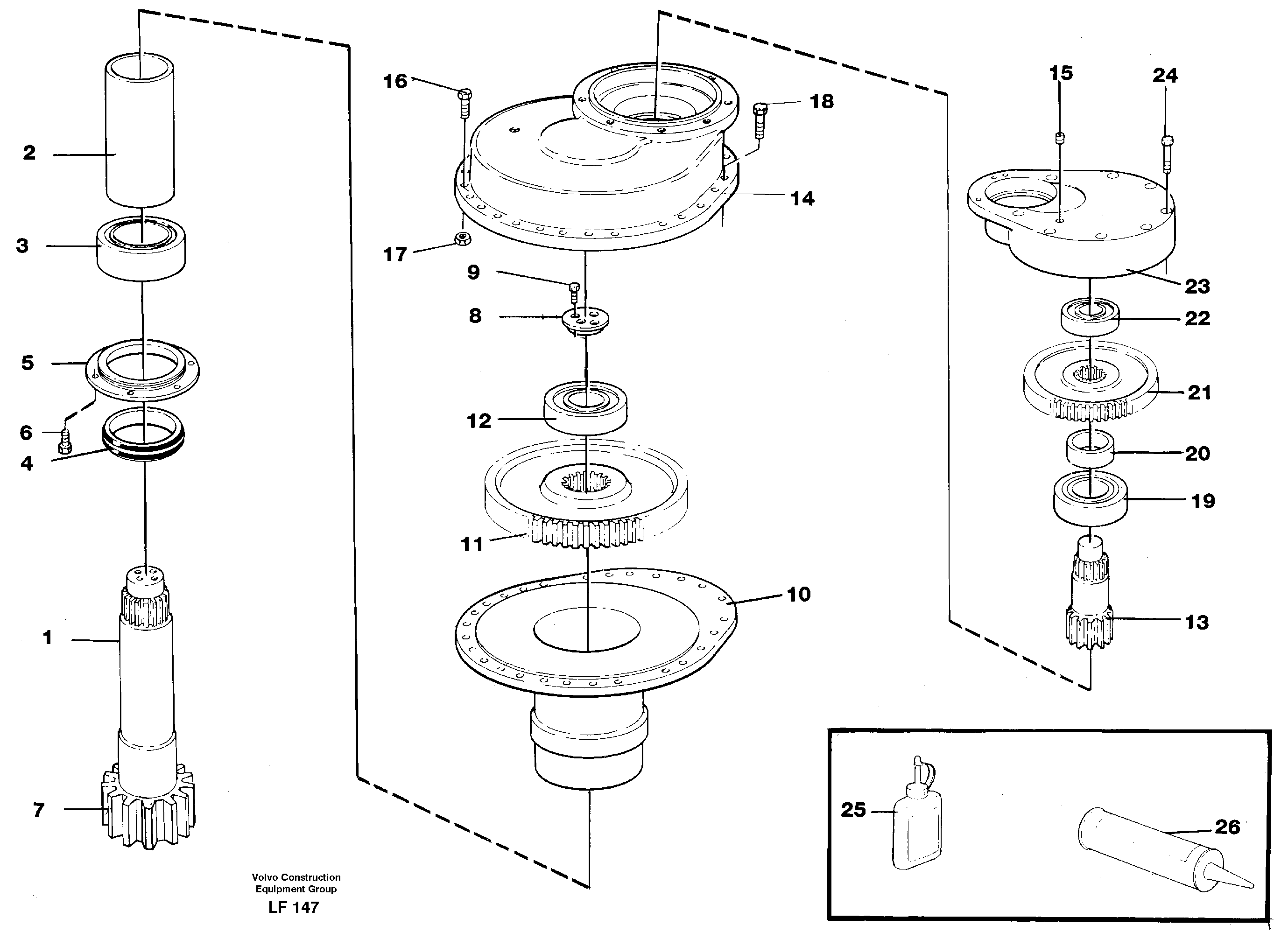 Swing gearbox — volvo parts diagram