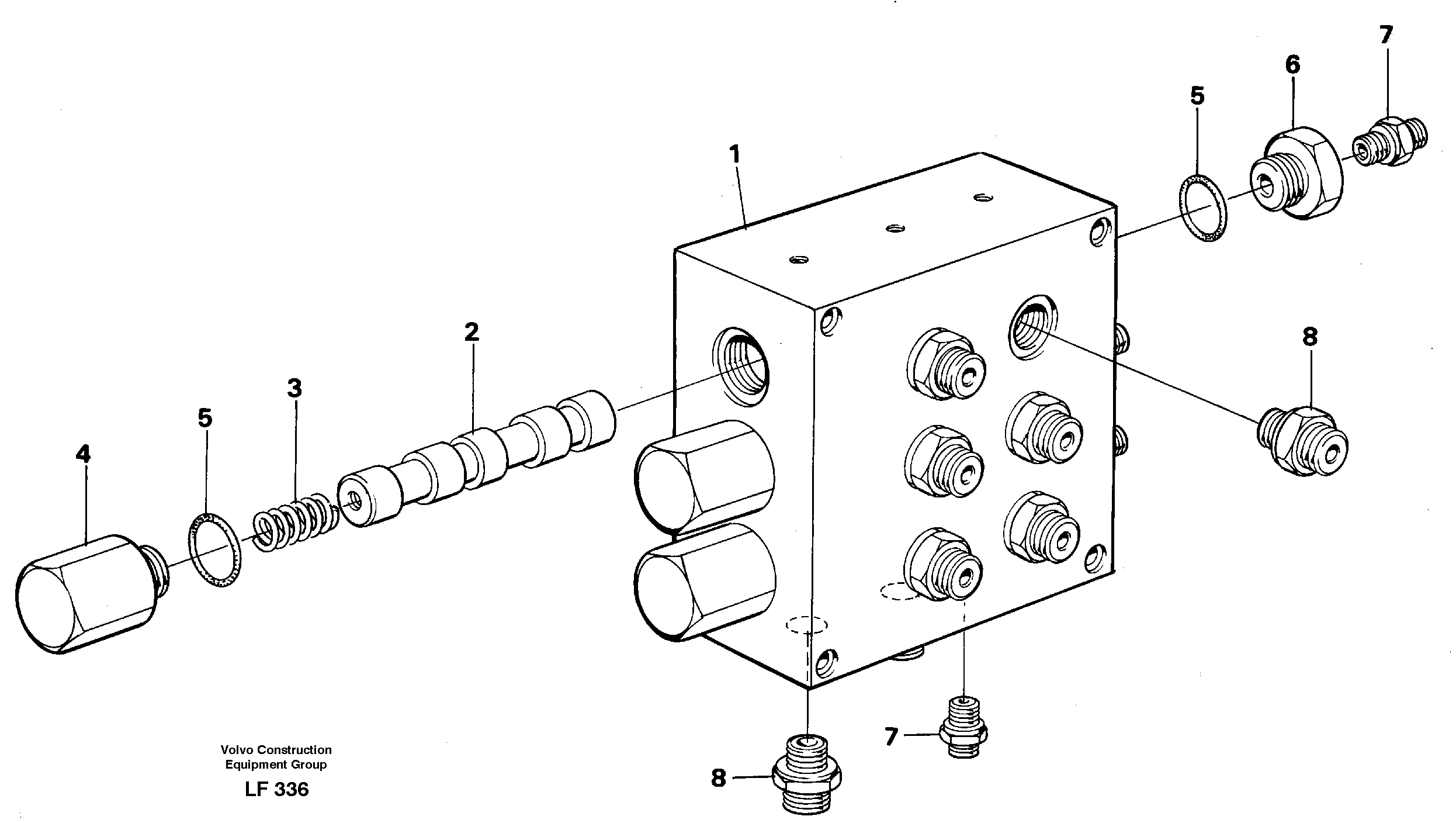 Operating valve, stabilisor-dozer-blade — volvo parts diagram