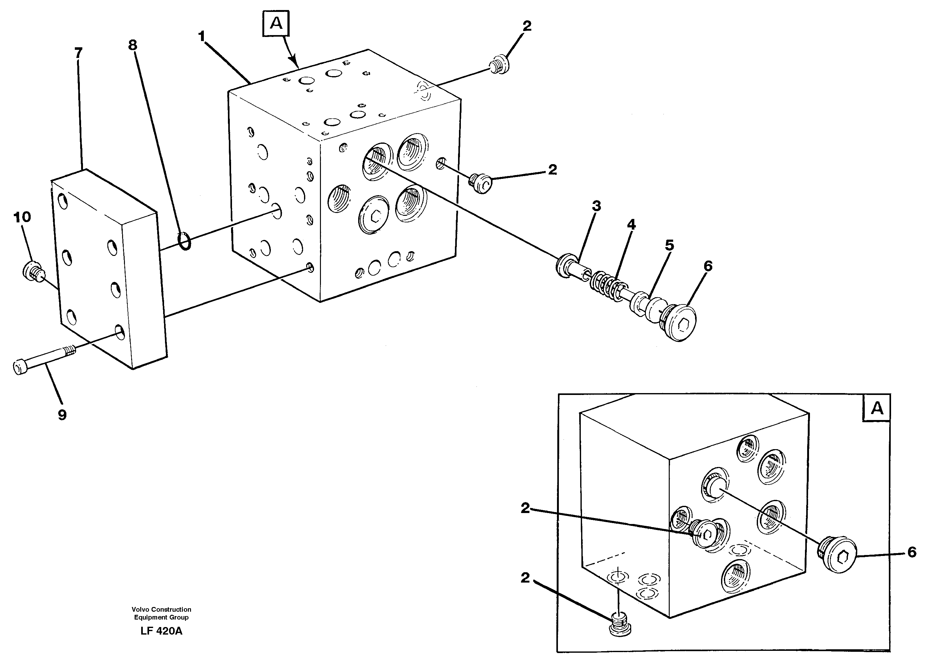 Slew valve assembly block — volvo parts diagram