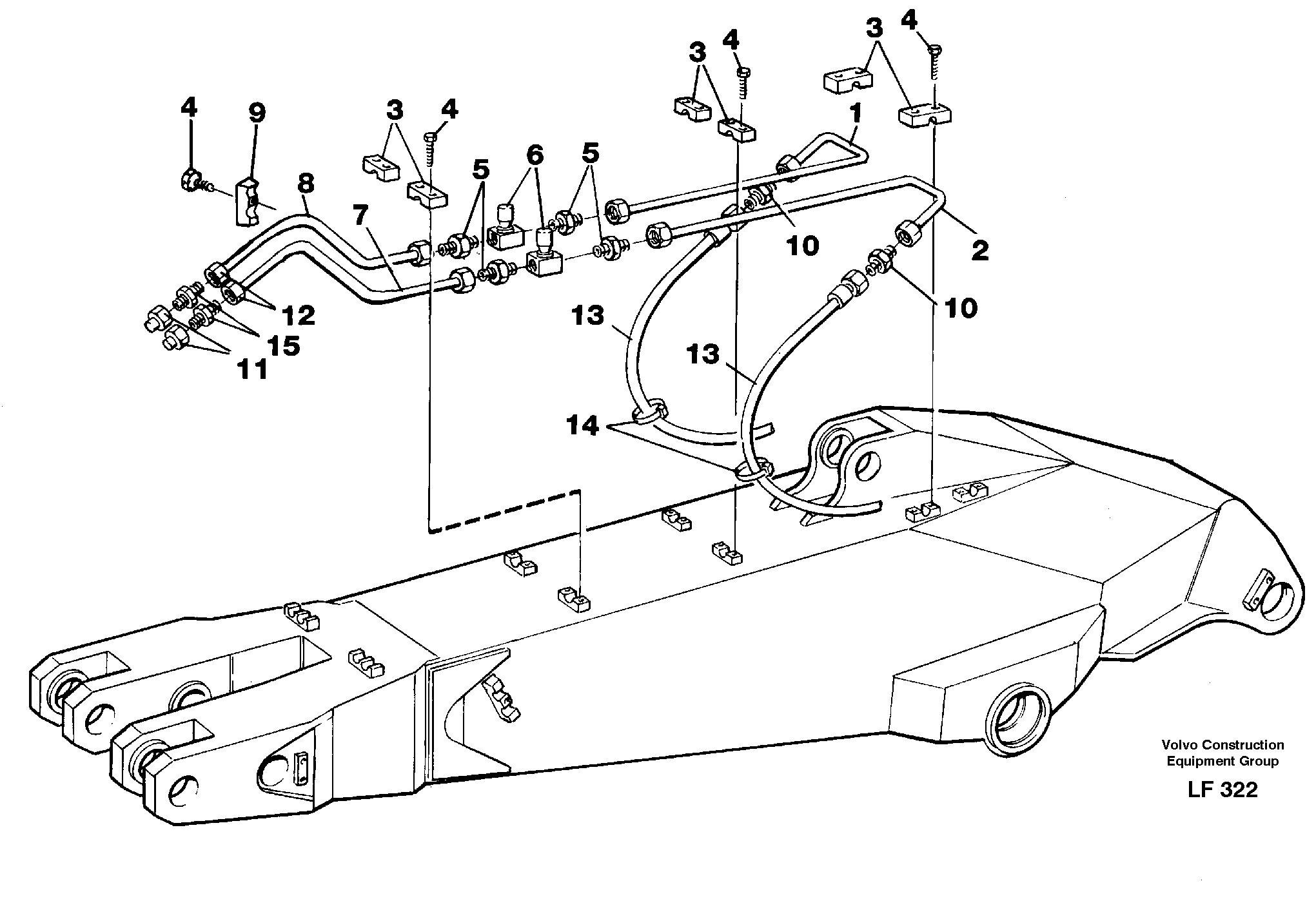 Slope bucket equipment ondipper 2.0 m, 2.4 m, 2,8 m. On rightside. — volvo parts diagram