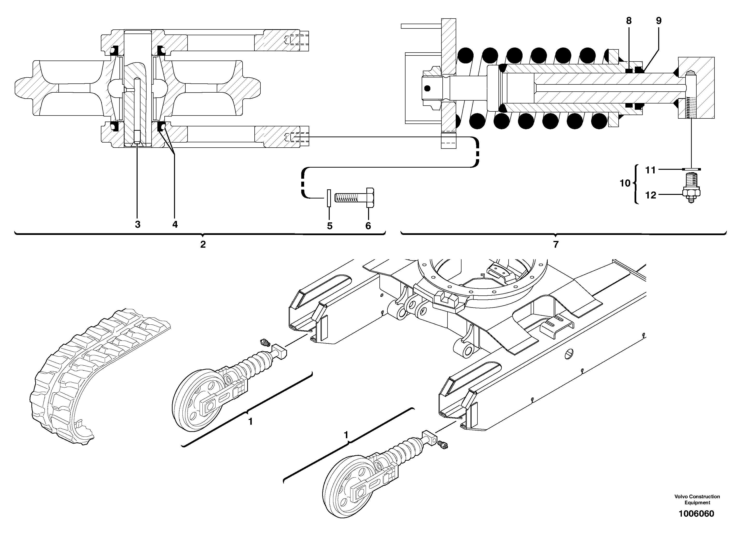 Track tensioning ( rubber tracks ) — volvo parts diagram