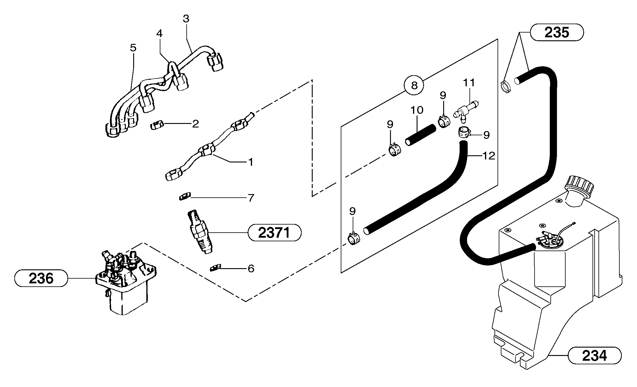 Fuel circuit : injection pump — volvo parts diagram