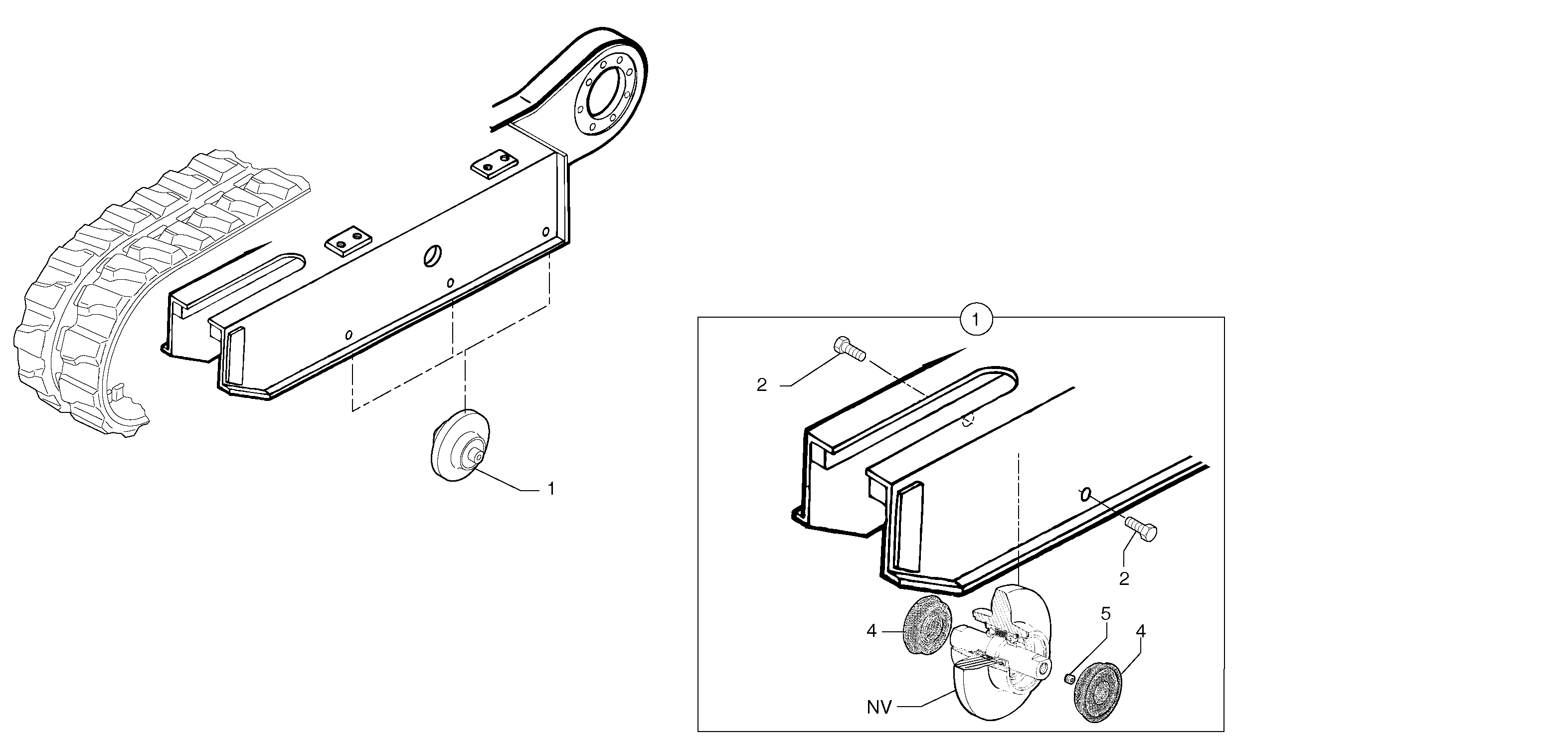 Lower roller ( rubber tracks ) — volvo parts diagram