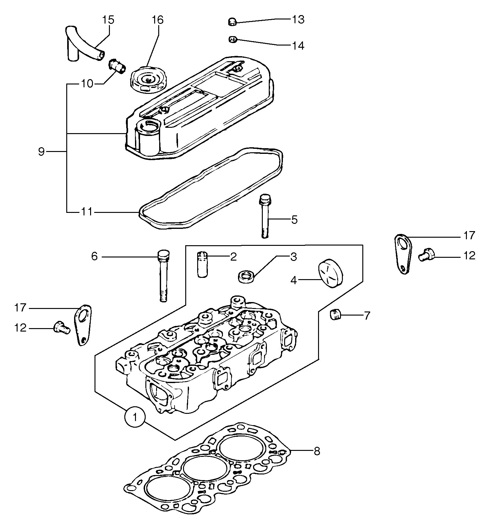 Cylinder head — volvo parts diagram