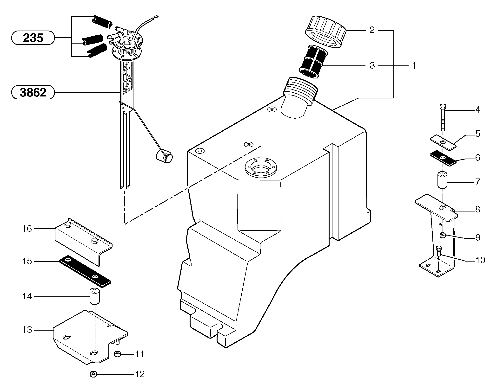 Gas-oil tank — volvo parts diagram