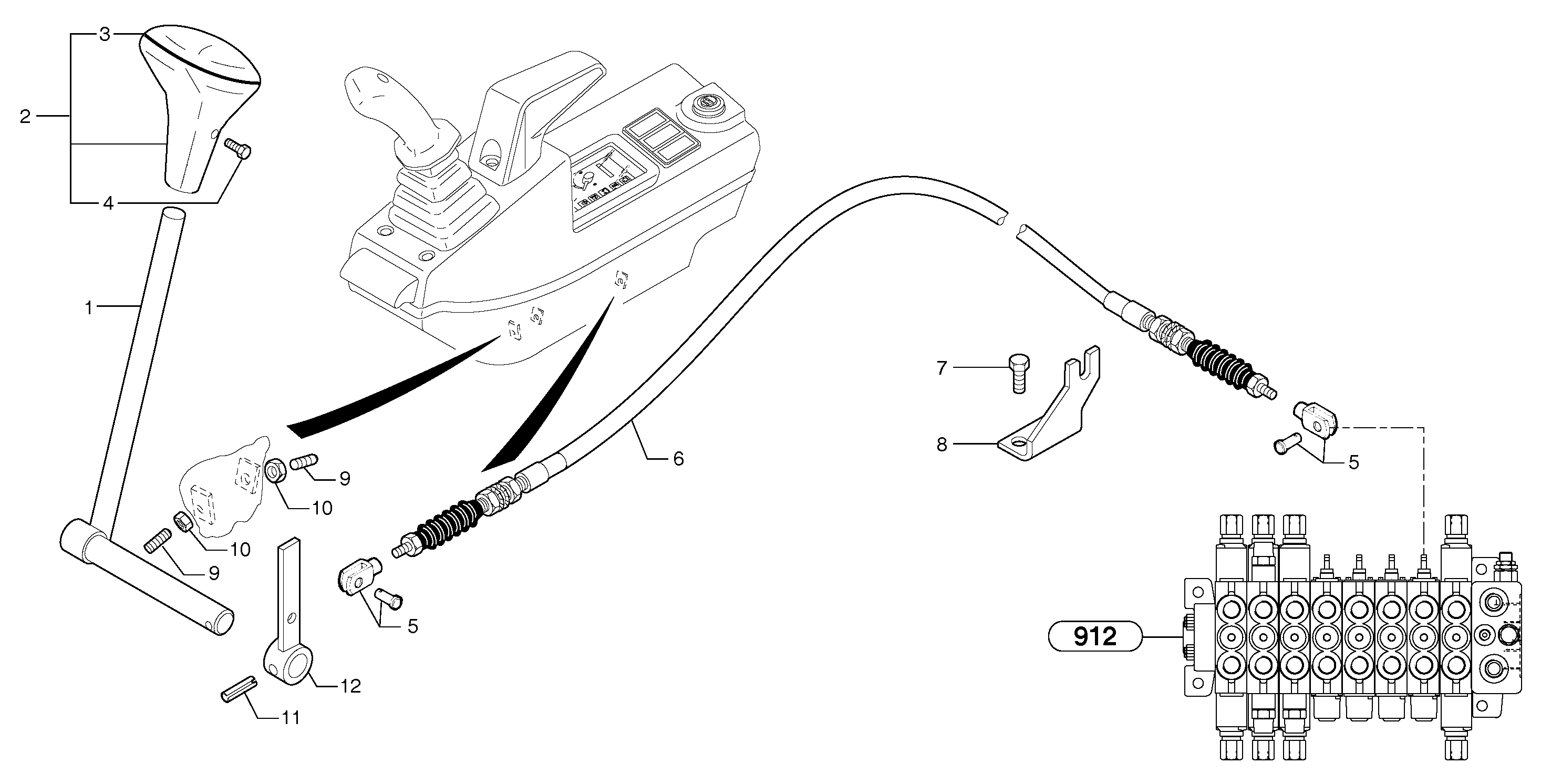 Control lever : dozer blade — volvo parts diagram