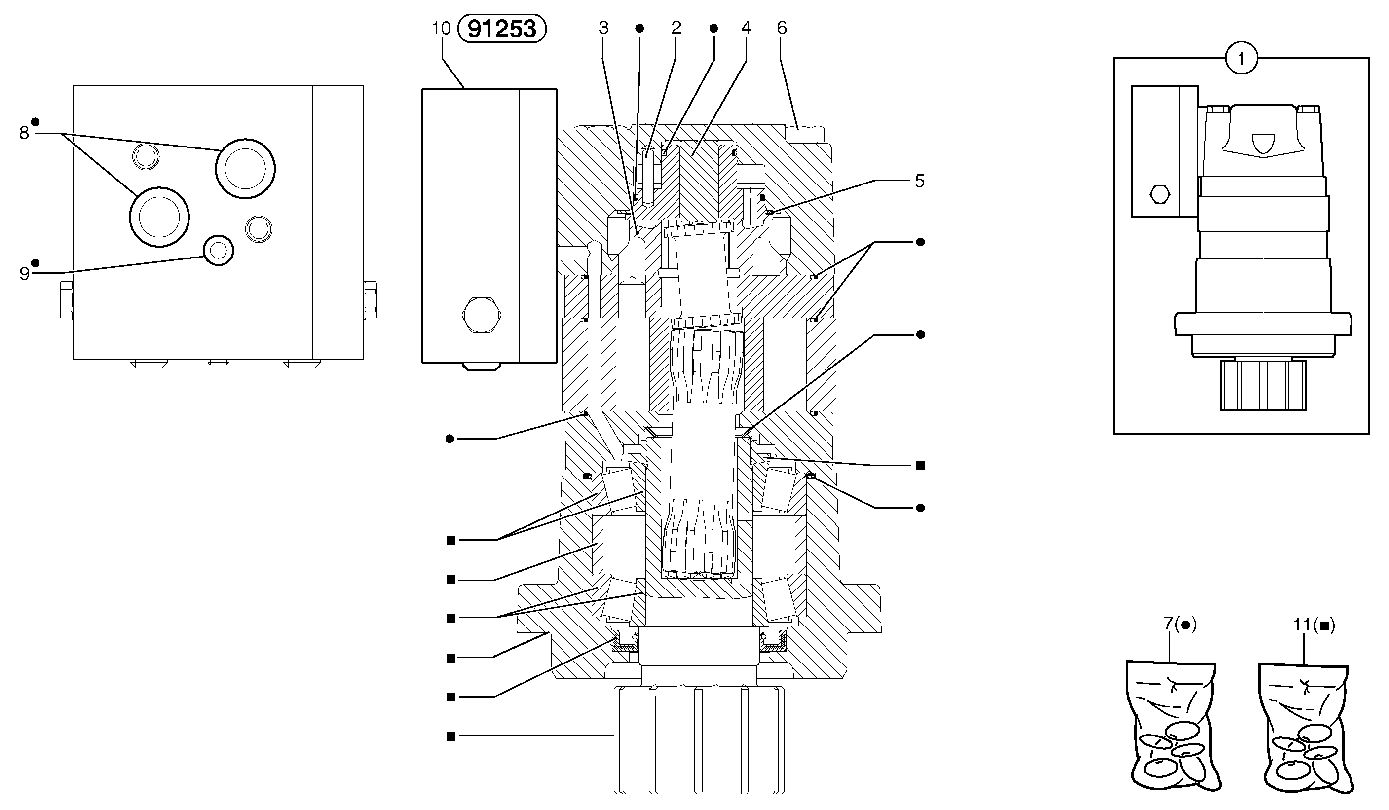 Slewing gear motor — volvo parts diagram