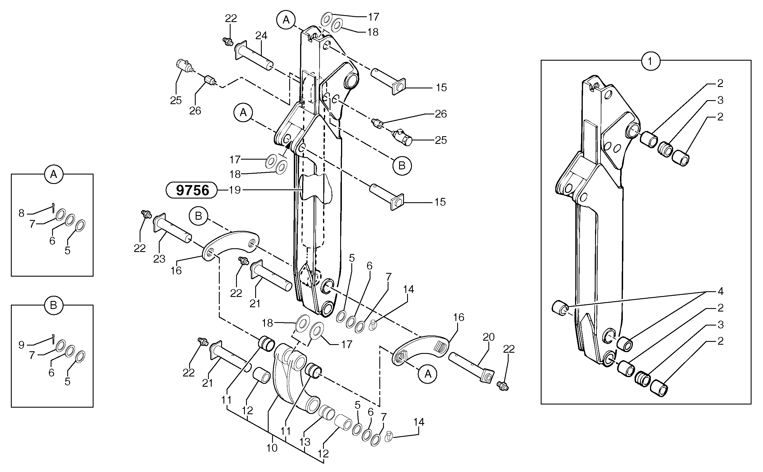Telescopic arm — volvo parts diagram