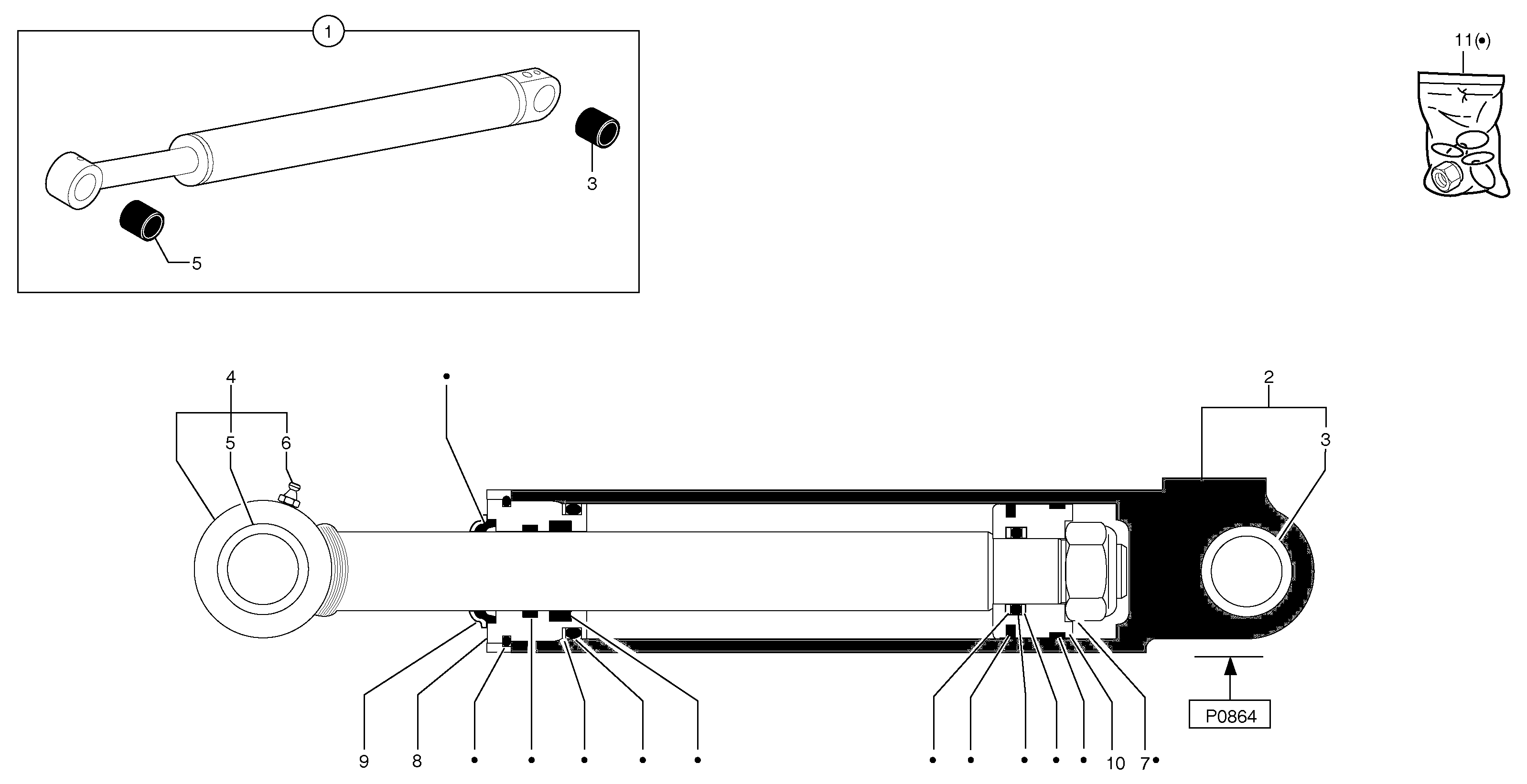 Boom offset cylinder  S/N10180 — volvo parts diagram