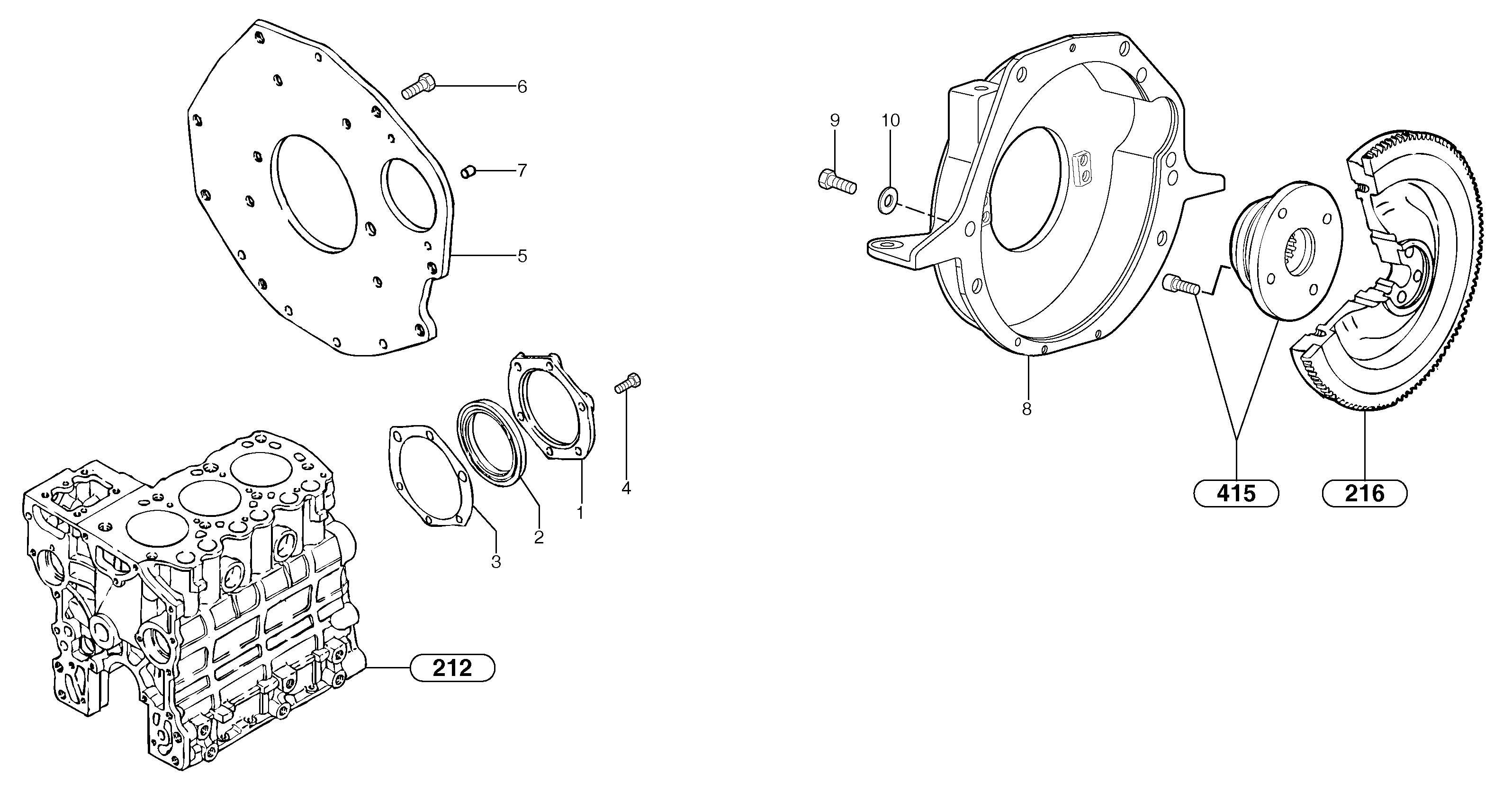 Flywheel housing — volvo parts diagram
