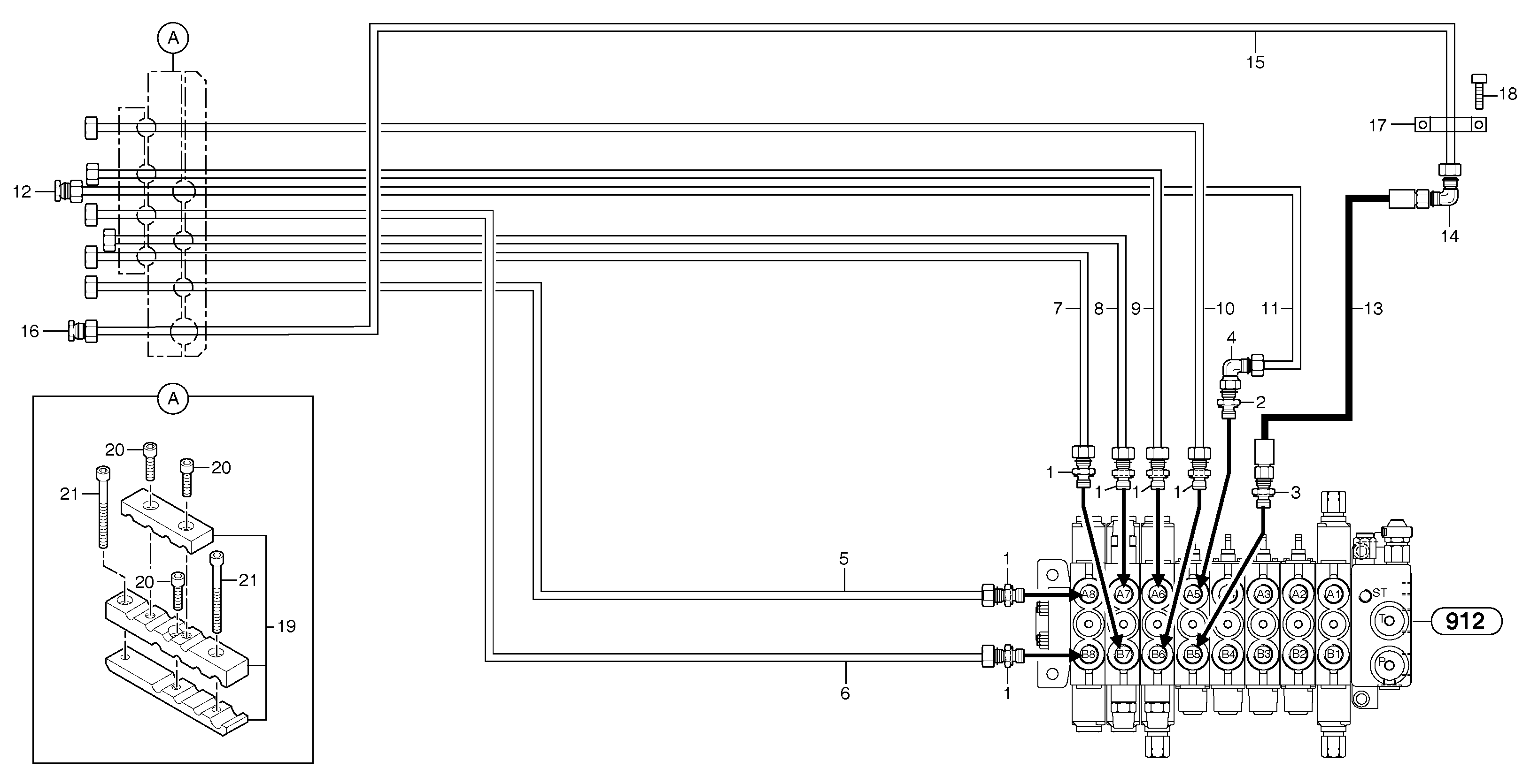 Hydraulic circuit ( platform ) — volvo parts diagram
