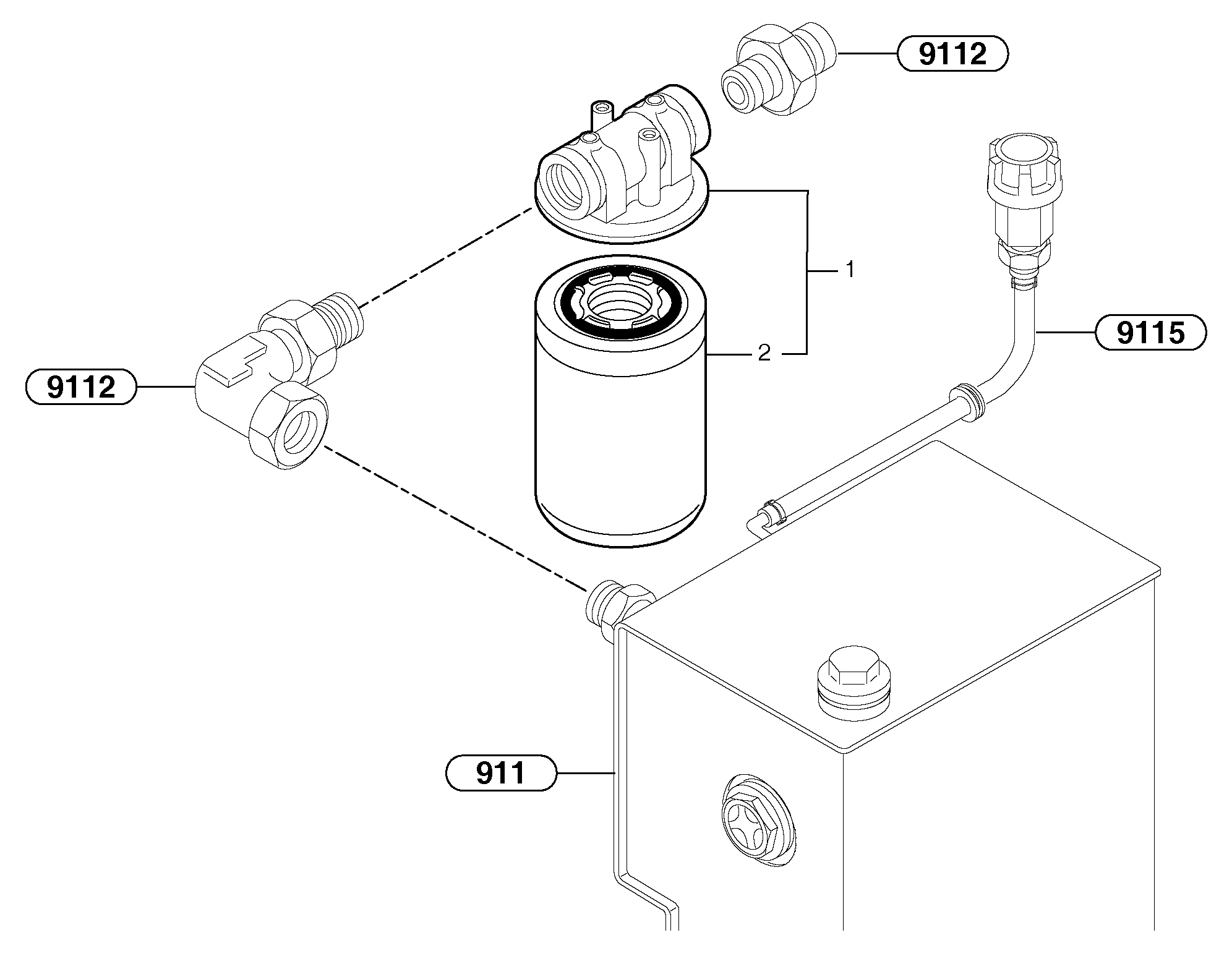Hydraulic oil filter — volvo parts diagram