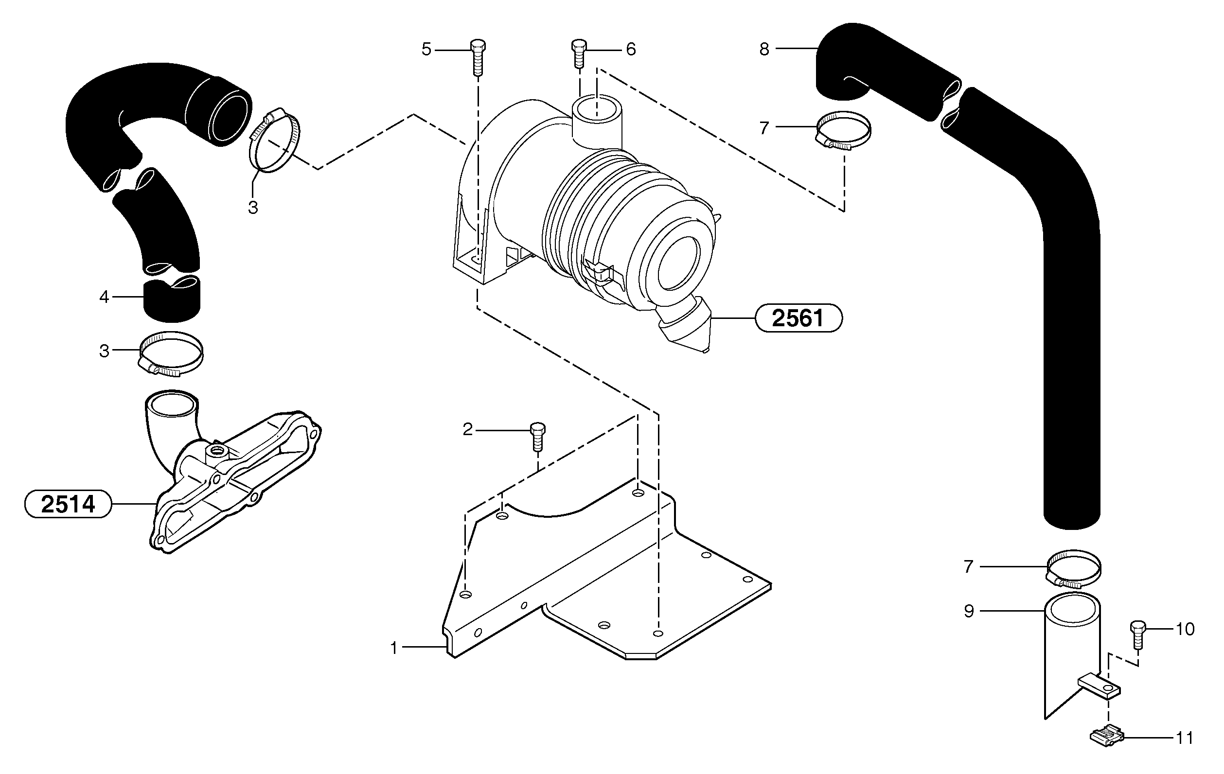 Intake / air filter — volvo parts diagram
