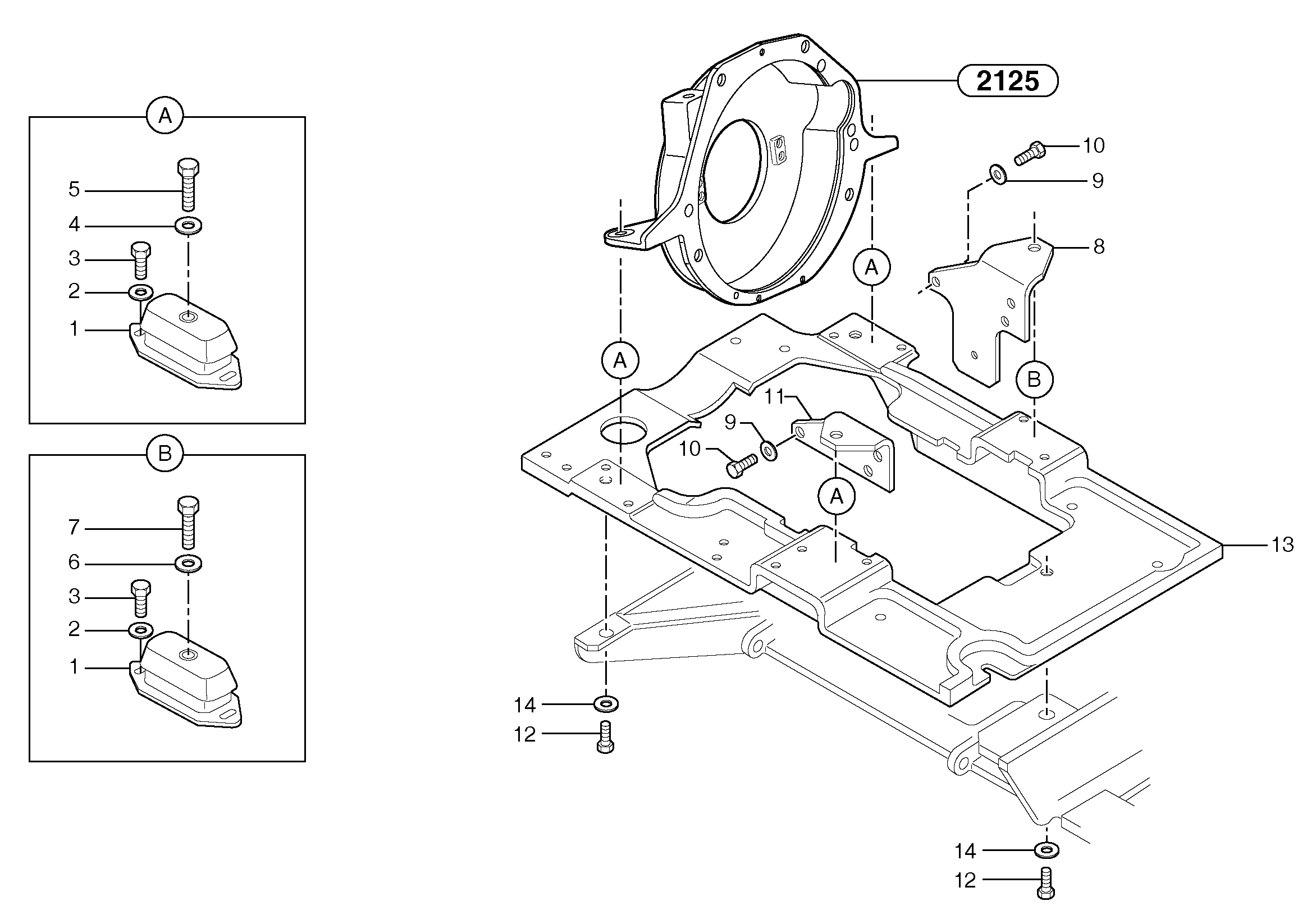 Engine mounts — volvo parts diagram